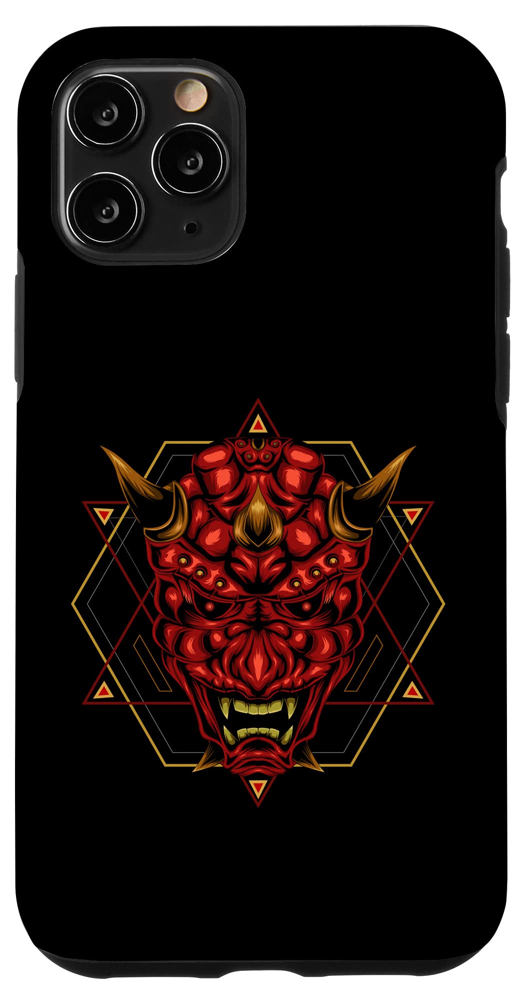 iPhone 11 Pro Demon Oni Mask Case - Japanese Hannya Samurai Warrior Design Protective Cover for iPhone 11 Pro - Perfect for Anime Fans, Cosplay & Japanese Culture Enthusiasts