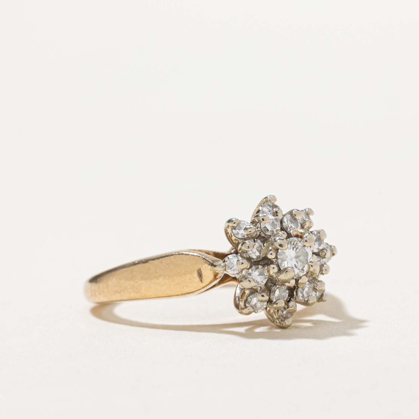 0.22ctw Diamond Cluster Ring for Women - Size 2.25 | Elegant Wedding, Engagement & Anniversary Jewelry Gift