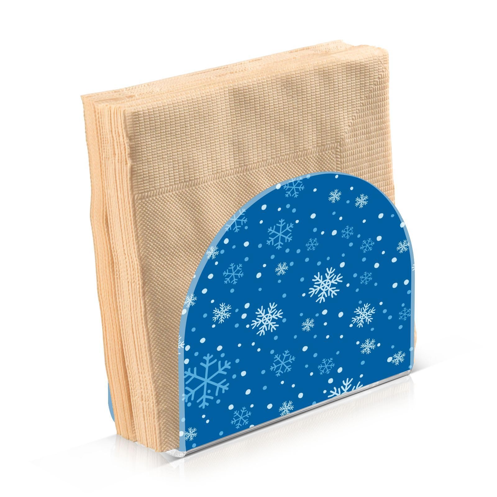 Christmas Snowflake Napkin Holder - Elegant Table Decor for Kitchen, Dinner Party & Cocktail Napkin Dispenser - Perfect for Holiday Entertaining & Festive Dining
