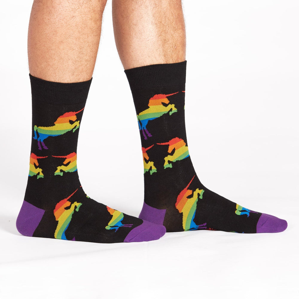 Pride & Fabulousness Crew Socks for Men - Colorful Novelty Socks for Everyday Wear, LGBTQ+ Pride Events & Gift Giving