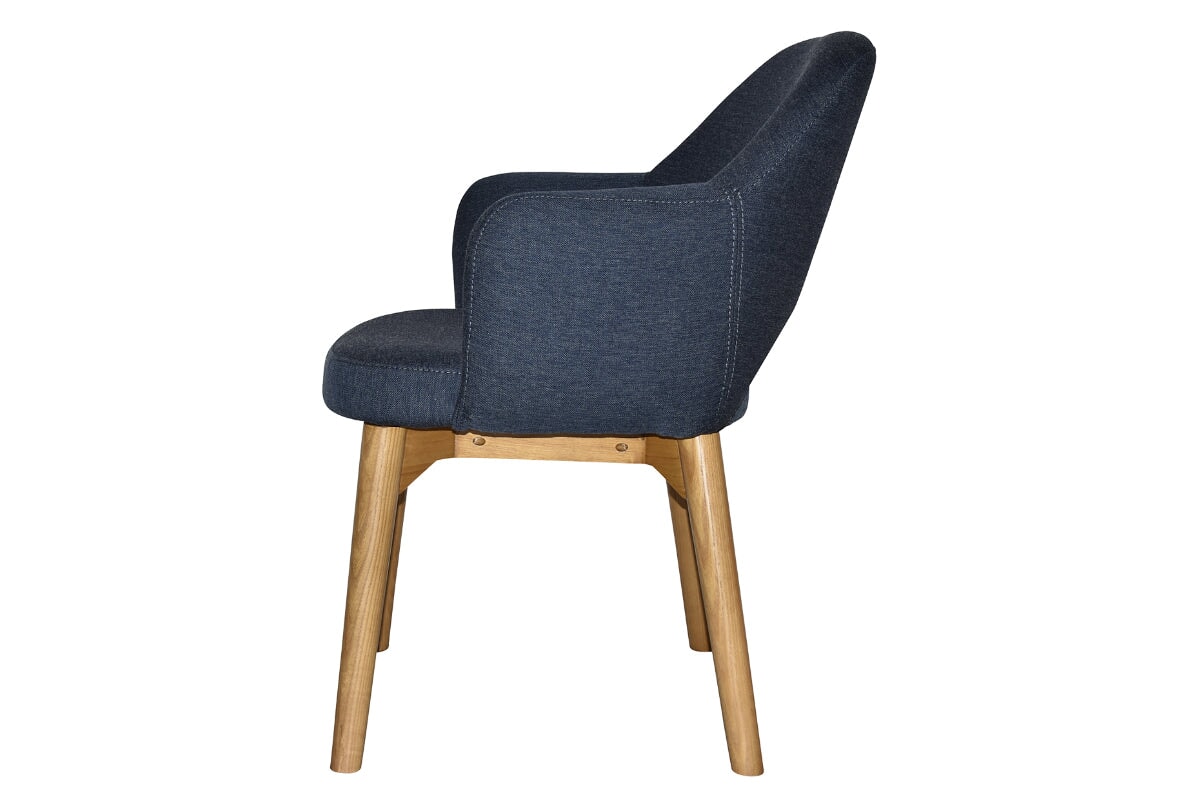 EZ Hospitality Cairo Indoor Armchair with Light Oak Timber Base - 4-Leg Modern Dining Chair for Living Room, Bedroom & Office