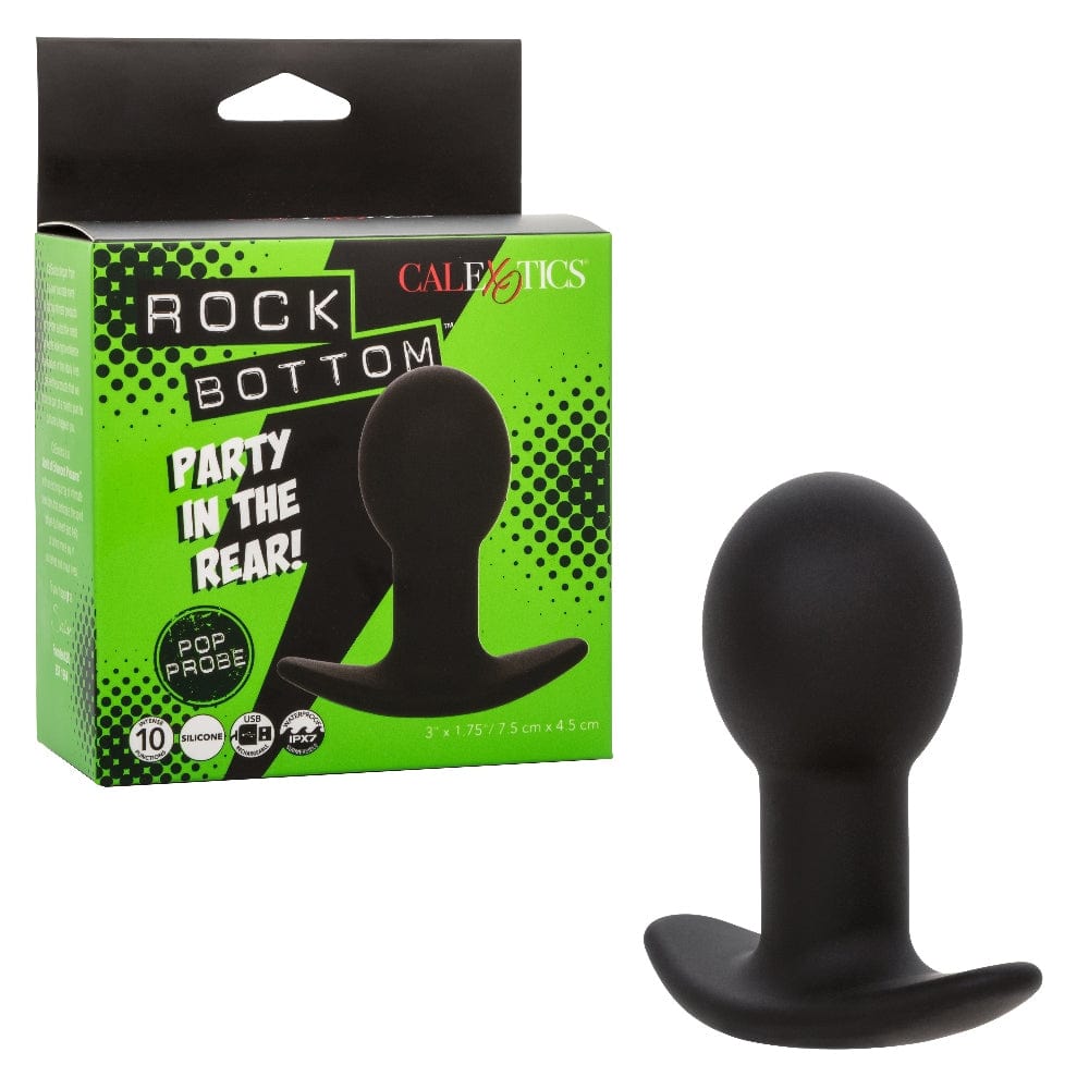 Black Vibrating Probe with 10 Intense Functions - Rock Bottom Pop Probe for Enhanced Pleasure | Perfect for Couples Play, Solo Exploration & Sensual Massage
