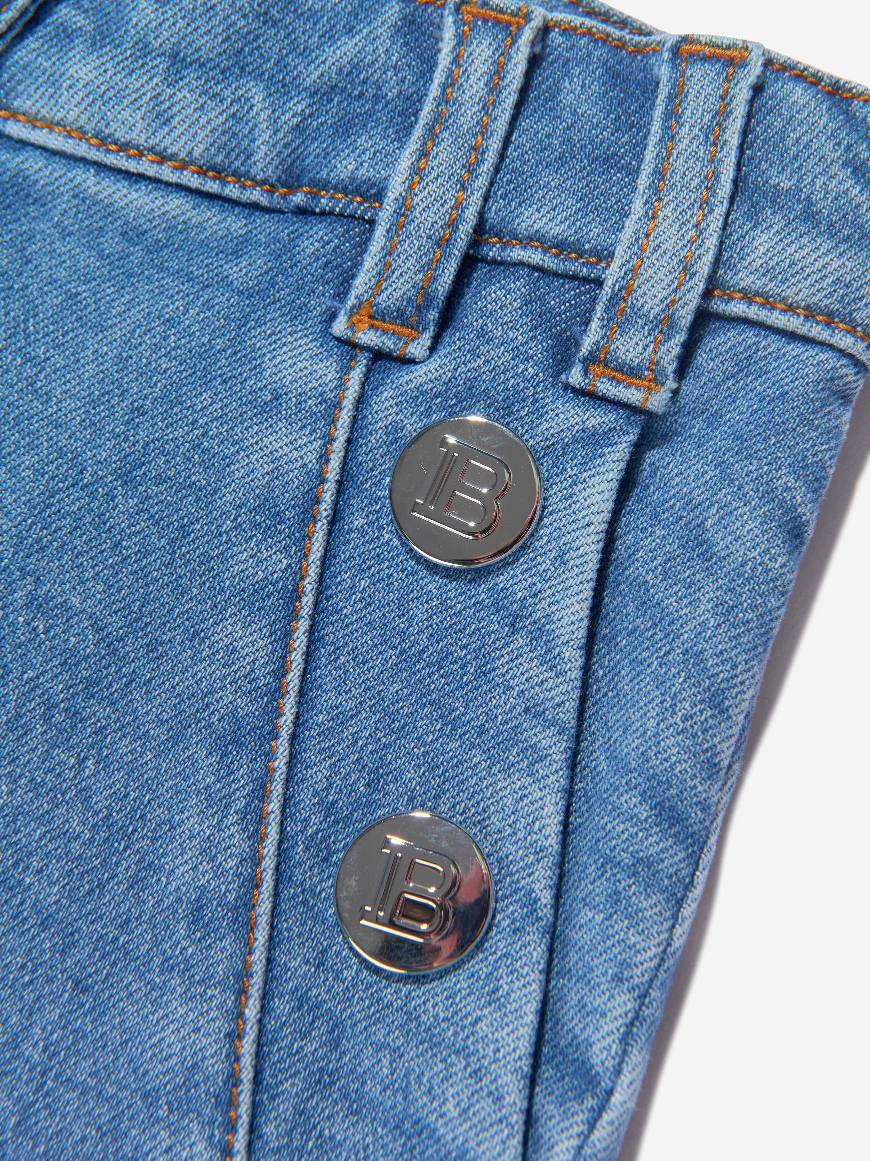 Balmain Girls Blue Denim Shorts | High-Quality Fashion Jeans for Kids | Perfect for Summer, Playdates & Casual Outfits