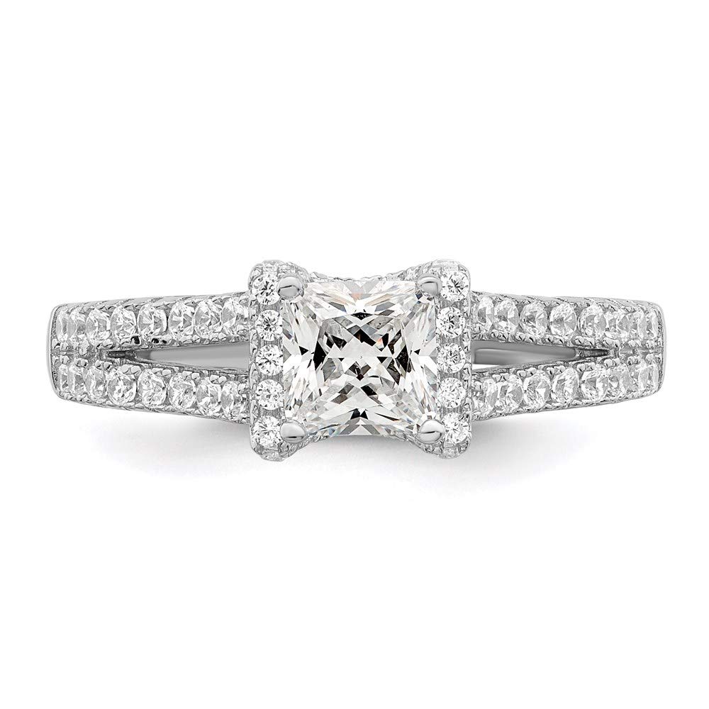 925 Sterling Silver Cubic Zirconia Ring for Women - Elegant Brilliant Embers Wedding Engagement Promise Fine Jewelry Gift for Her - Perfect for Anniversaries, Valentine's Day & Special Occasions
