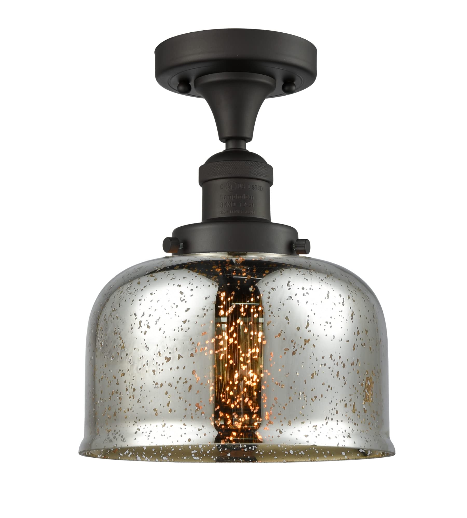 Innovations 517-1CH-OB-G78 1-Light Semi-Flush Mount Ceiling Light Fixture in Oil Rubbed Bronze Finish - Perfect for Bedroom, Hallway, or Entryway Lighting