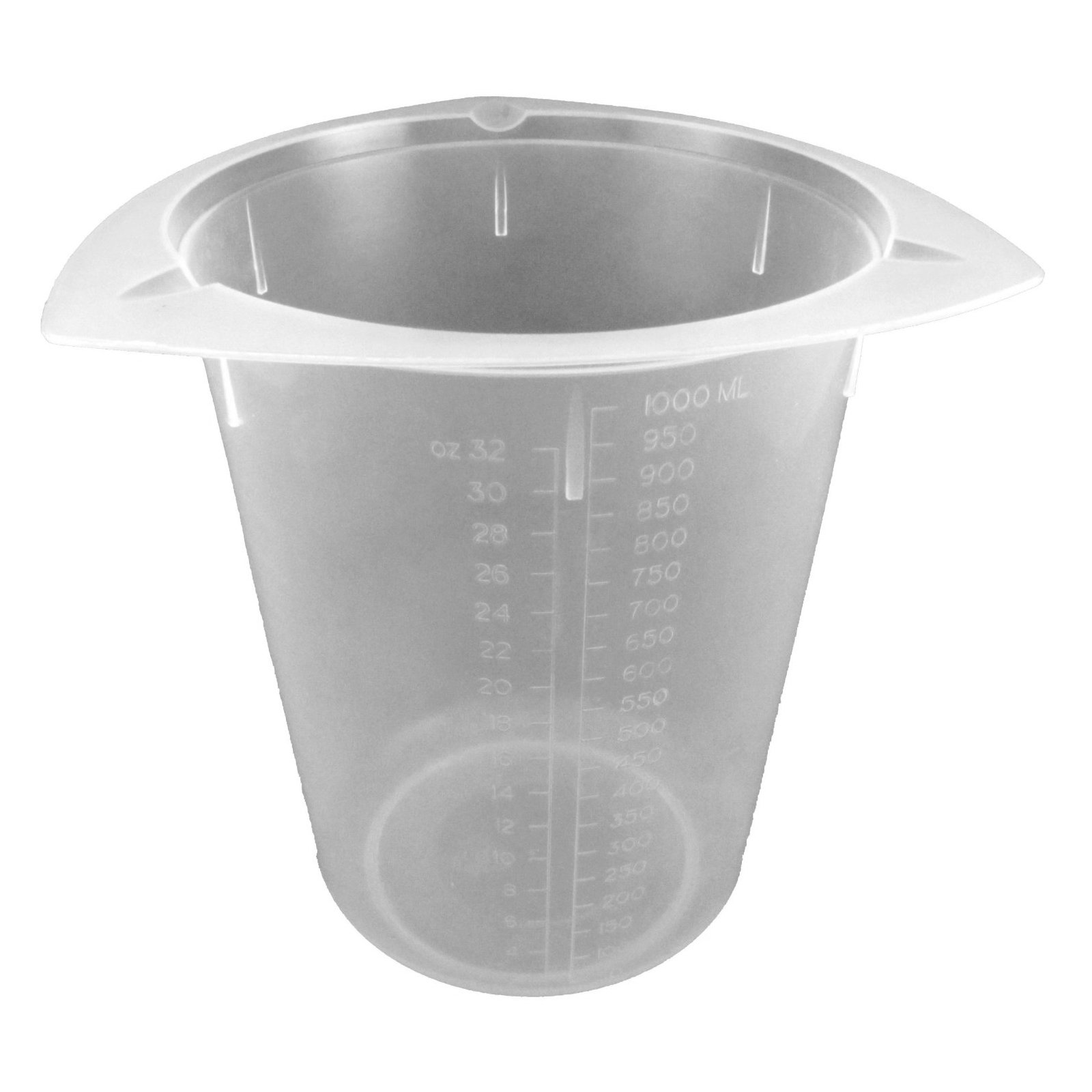 80098 Polypropylene Tri-Pour Disposable Beaker, 1000mL (Case of 100) - Lab, Science & Medical Use for Precise Liquid Measurement & Mixing