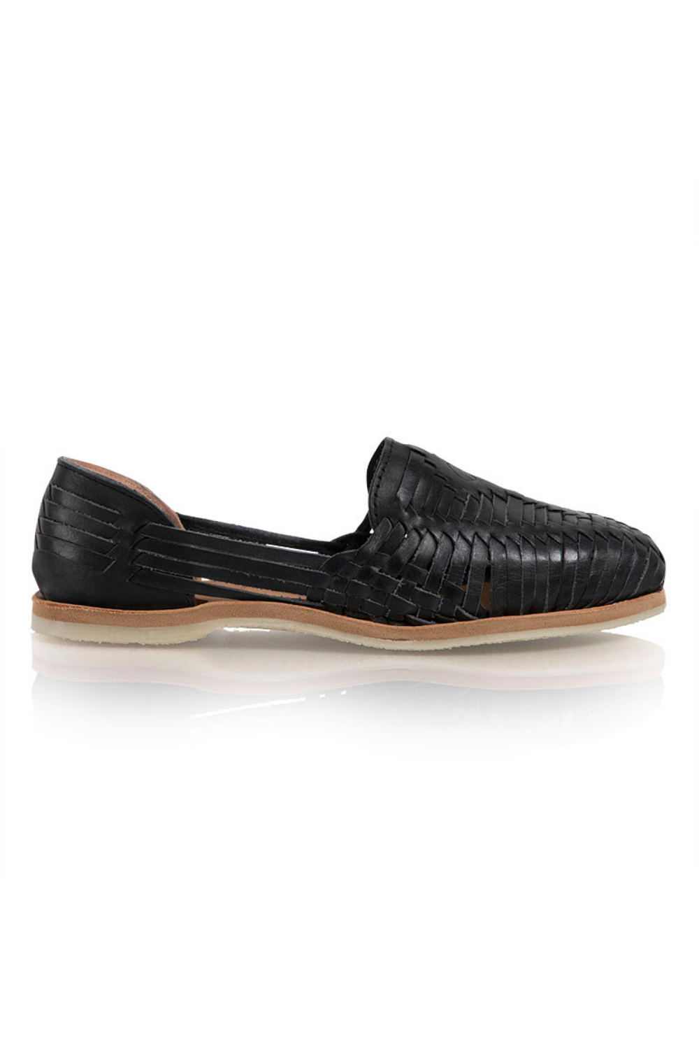 Men's Huarache Sandals in Midnight Black - Comfortable Leather Casual Shoes for Summer Outdoor Walking & Beach Vacations