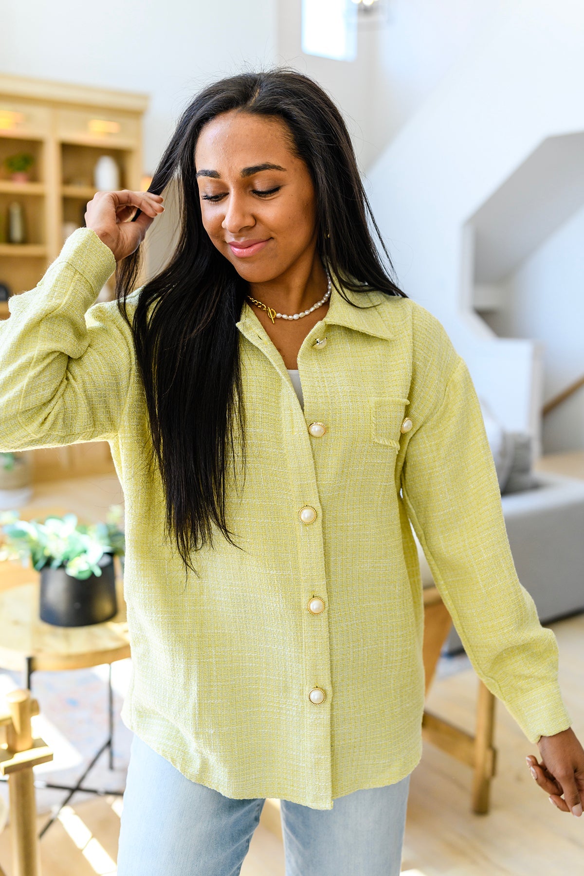Yellow Daydreams Shacket - Cozy Overshirt for Women | Perfect for Fall Layering & Casual Outfits