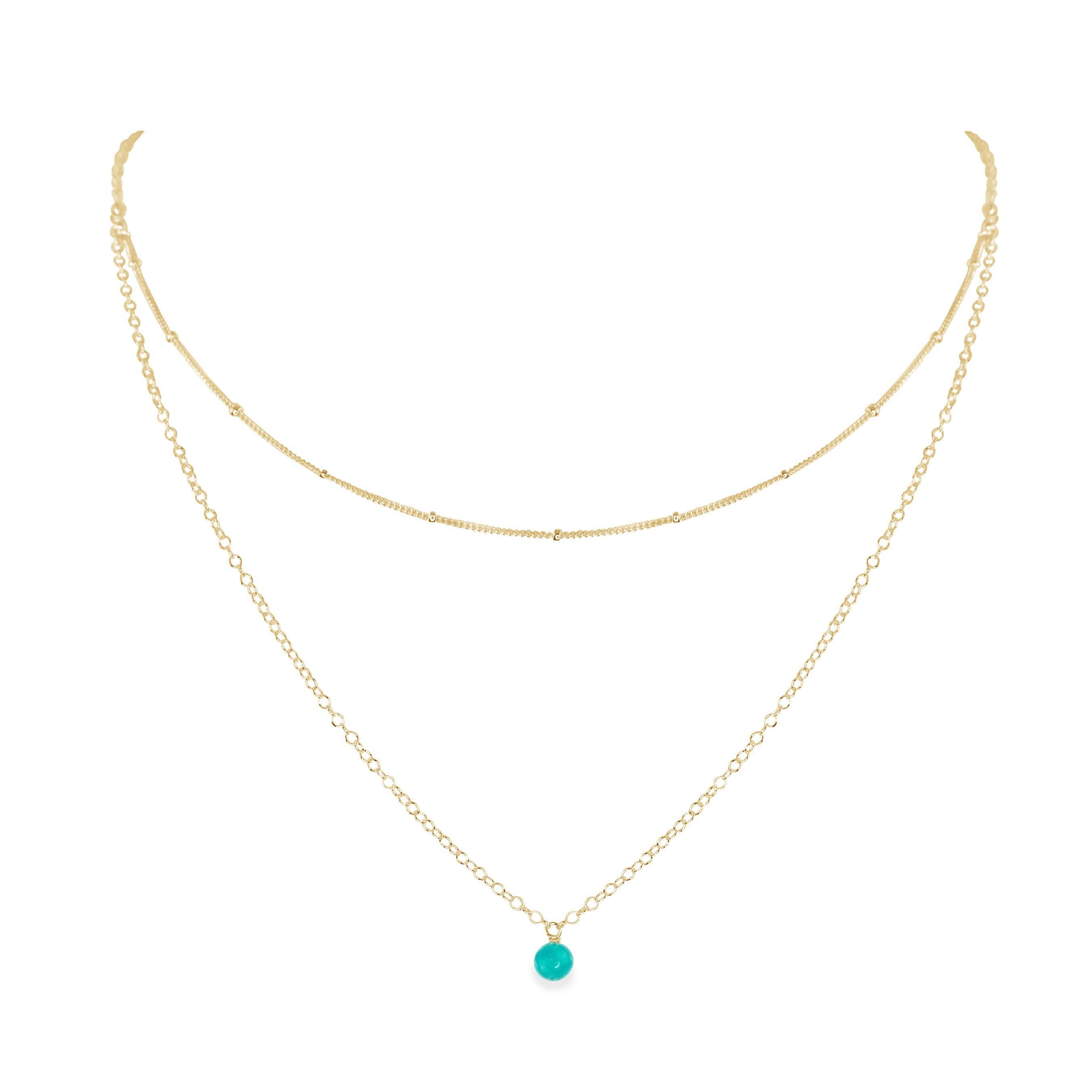 Turquoise Gemstone Layered Choker Necklace for Women | Bohemian Style Beaded Chain Jewelry | Perfect for Festivals, Weddings & Everyday Wear