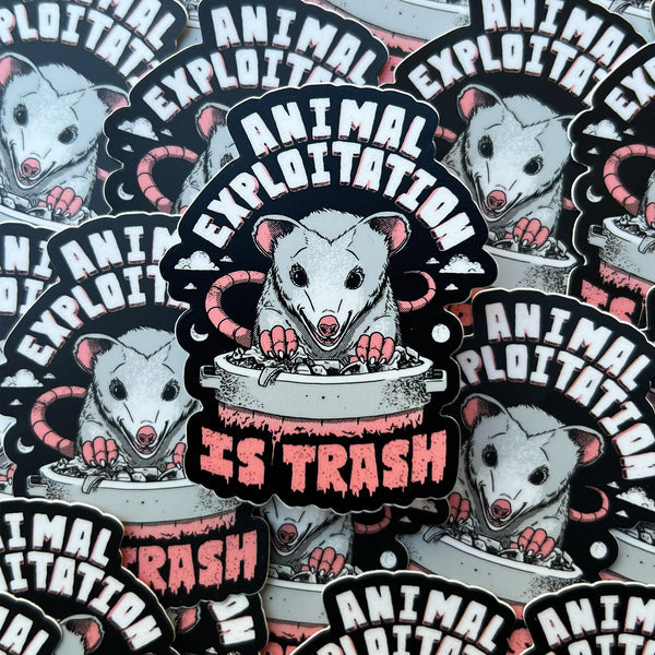 Compassion Co. Trash Possum Sticker - Cute Opossum Vinyl Decal for Laptops, Water Bottles & DIY Projects - Perfect for Animal Lovers & Nature Enthusiasts