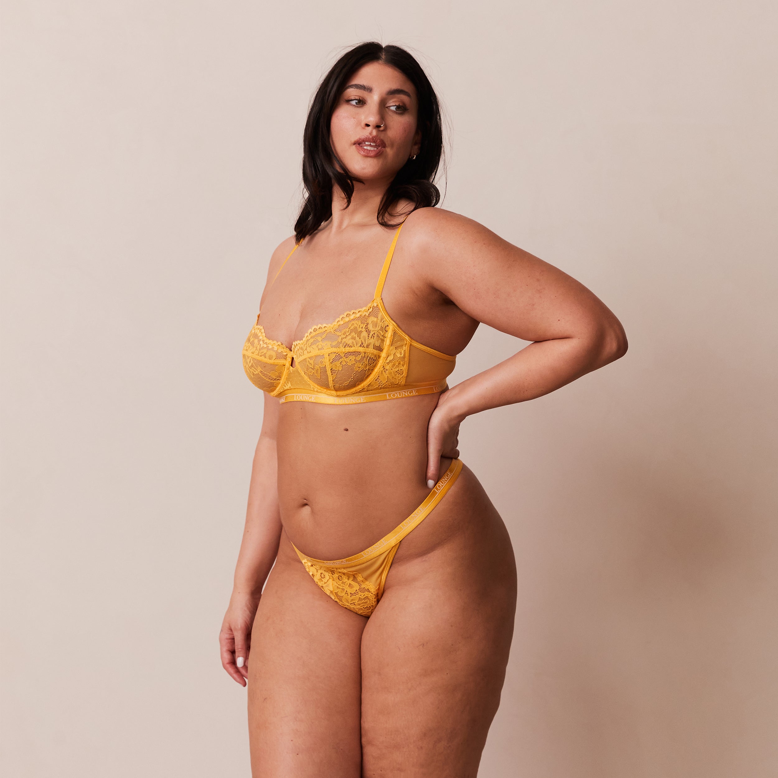 Blossom Balcony Bra Mustard - Comfortable Lace Underwire Bra for Women, Perfect for Everyday Wear & Special Occasions