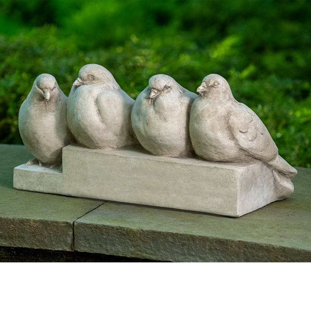 Campania International Quartet Bird Statue - Handcrafted Outdoor Garden Decor for Patio, Yard & Home - Perfect for Bird Lovers & Nature-Inspired Décor