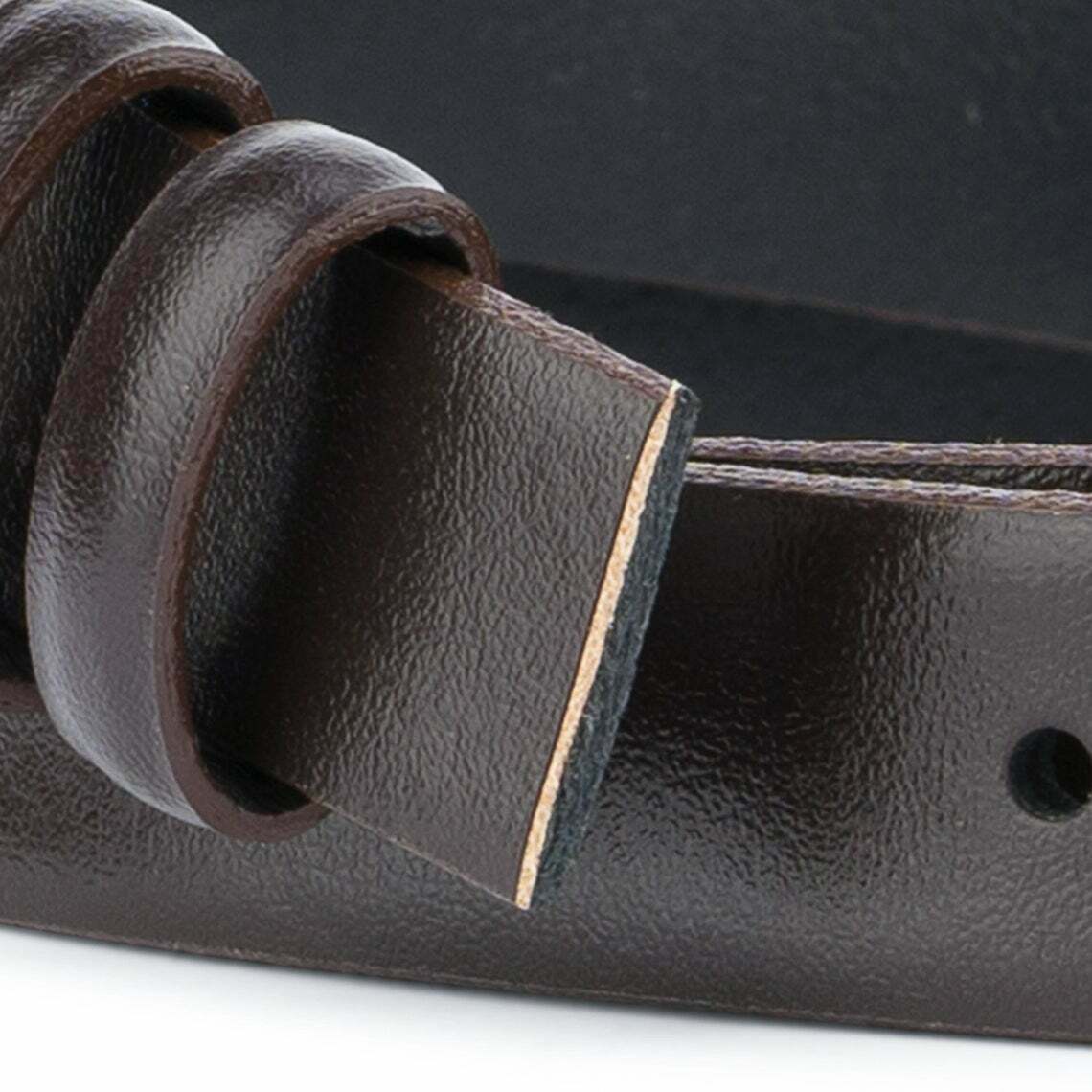1” Dark Brown Leather Belt Replacement Strap for Dunhill - Genuine Leather, Adjustable, Unisex for Men & Women - Perfect for Office, Casual Wear & Formal Occasions