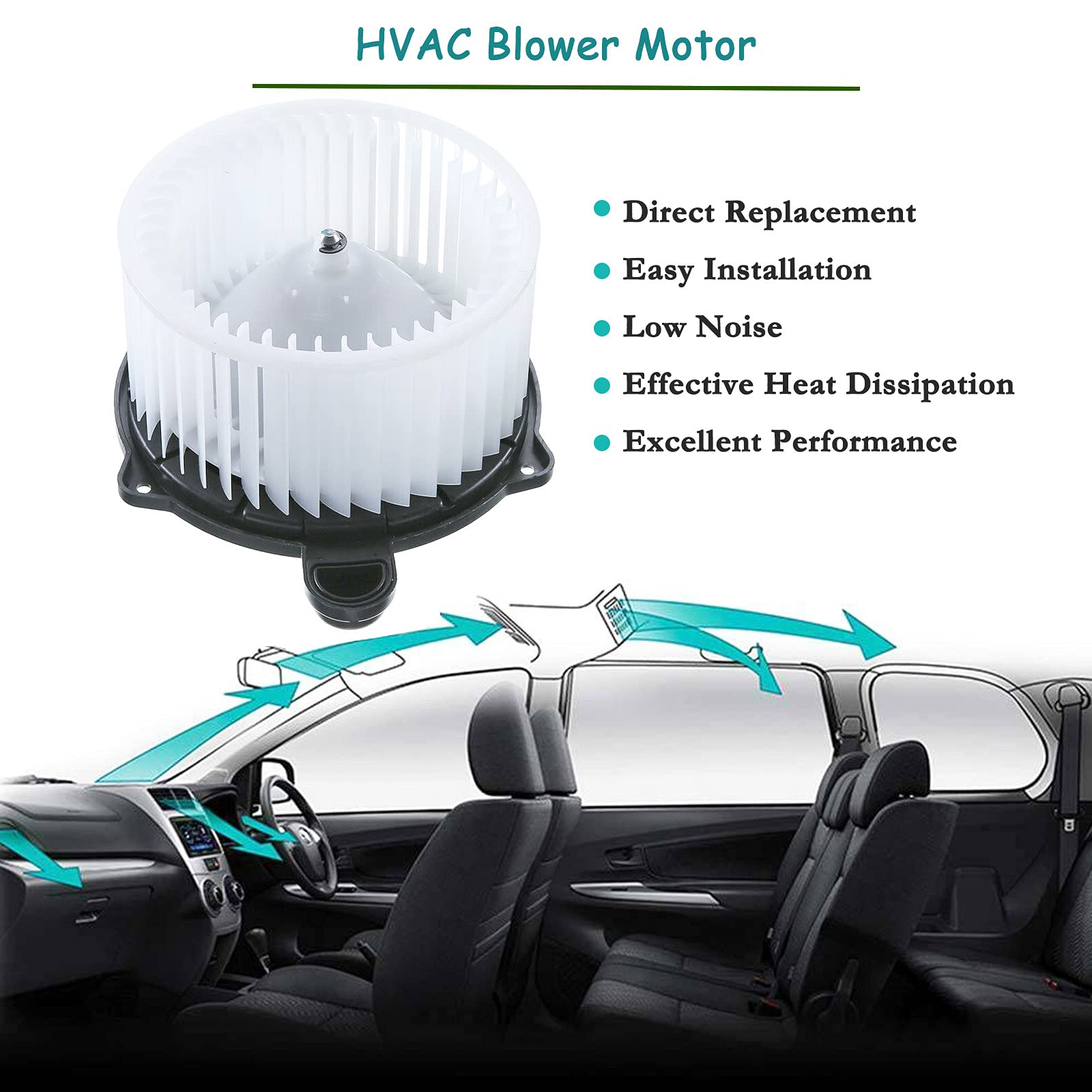 HVAC Heater Blower Motor Assembly Replacement for Hyundai Elantra Santa Fe Equus Genesis Veracruz - Perfect for Car Heating & Cooling System Repair