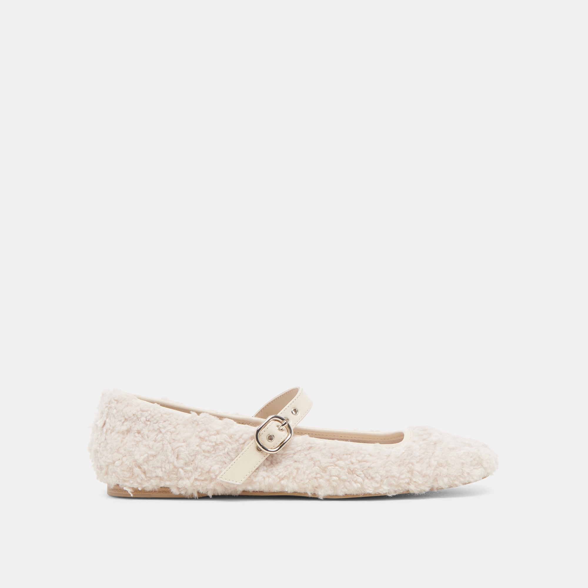 RODNI Plush Ballet Flats for Women - Soft Creme Comfortable Slip-On Shoes for Casual Wear, Work & Travel
