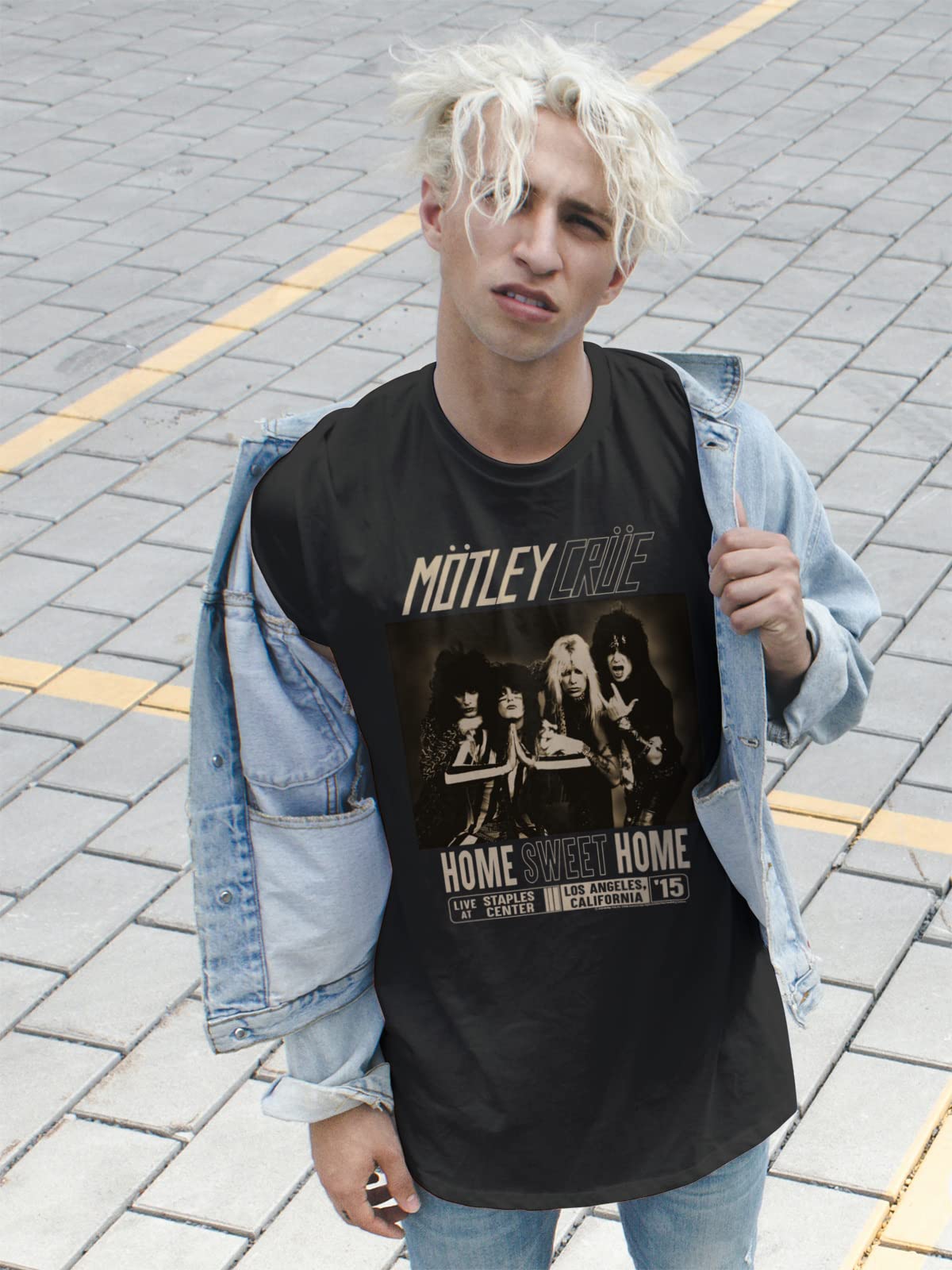 Motley Crue 1981 Heavy Metal Rock Band Home Sweet Home Black Adult T-Shirt - Vintage Band Tee for Concerts, Gifts & Rock Music Fans