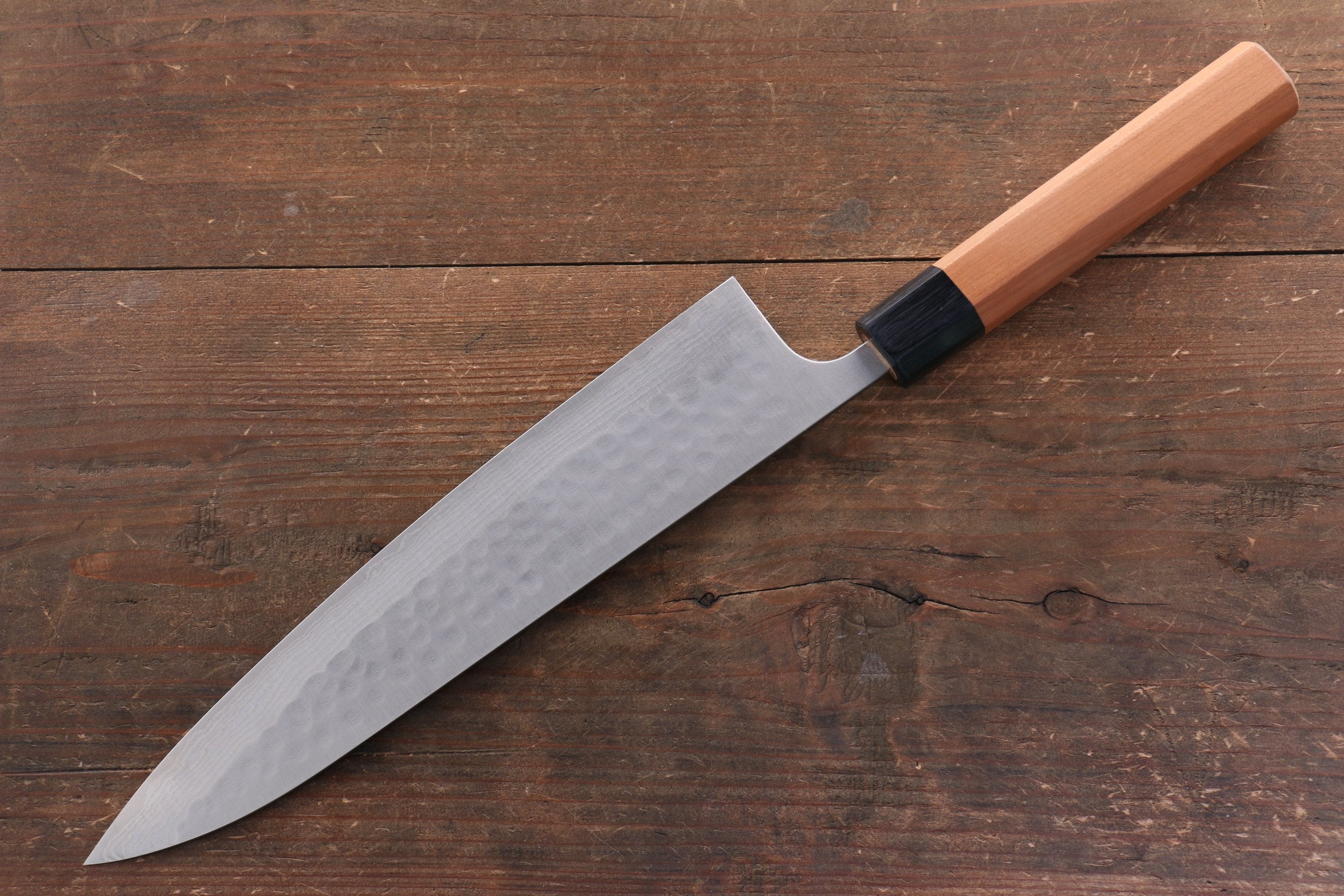 Nao Yamamoto SRS13 Black Damascus Gyuto 210mm Japanese Chef Knife with Cherry Blossom Handle - Premium Kitchen Knife for Sushi, Meat Cutting & Professional Cooking