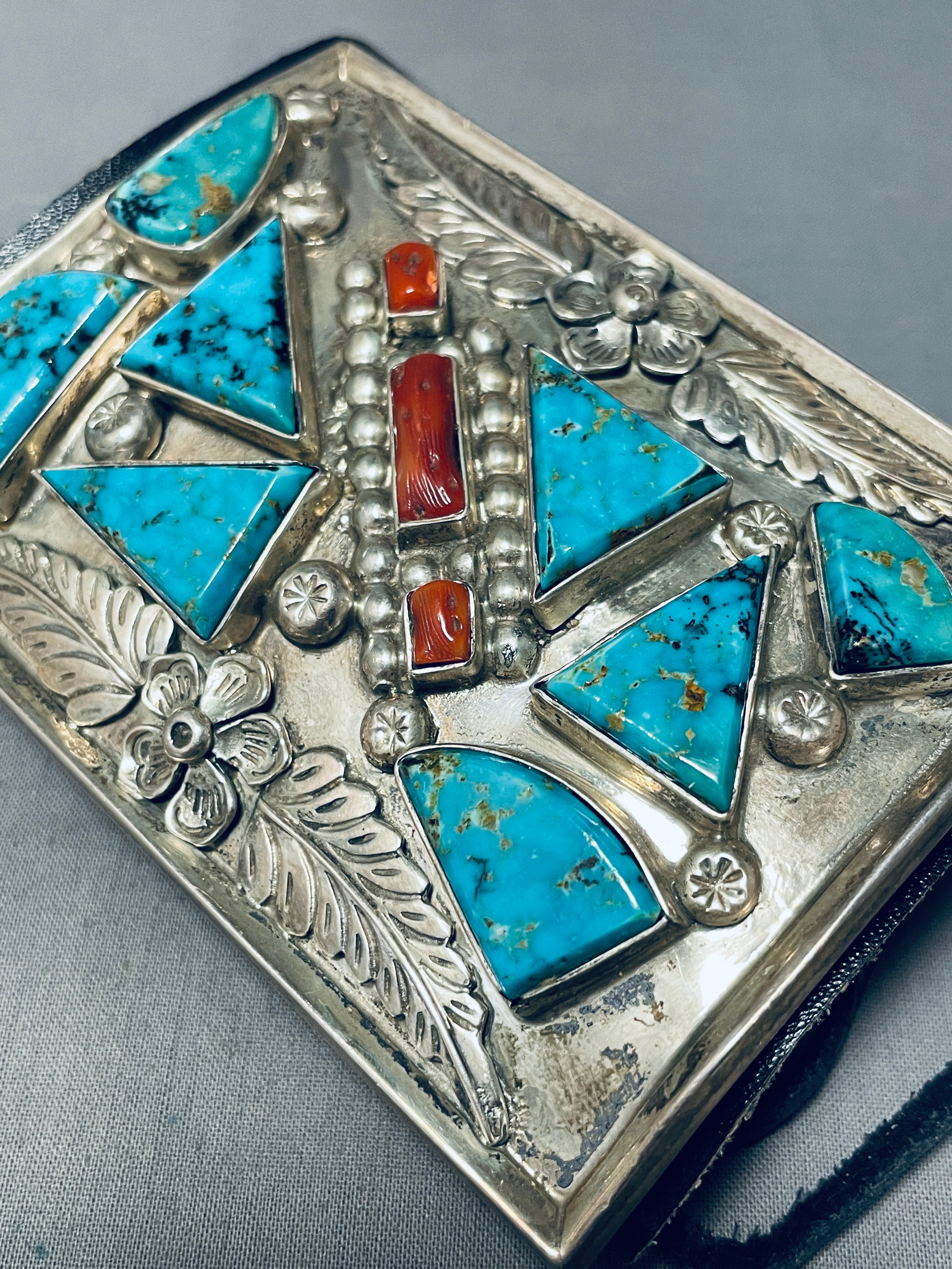 183 Grams Vintage Navajo Turquoise Sterling Silver Ketoh Bracelet for Men - Native American Handcrafted Jewelry - Perfect for Western Fashion, Boho Style & Gift Giving