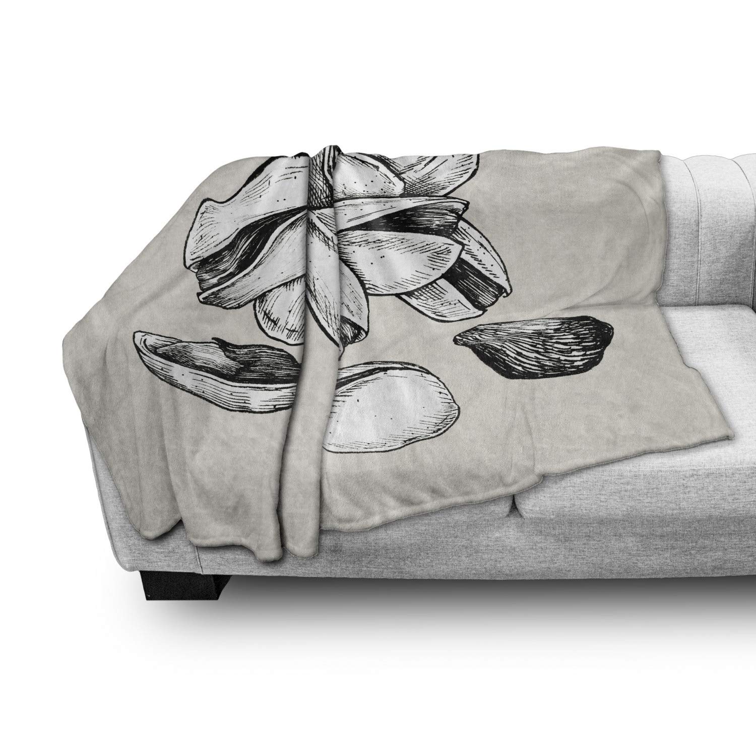 Ambesonne Charcoal Grey Flannel Fleece Throw Blanket 50