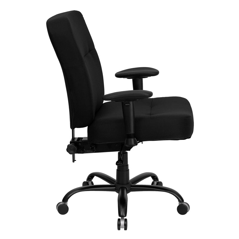 FLASH HERCULES Series Big & Tall 400 lb. Capacity Black Fabric Executive Swivel Ergonomic Office Chair with Rectangular Back - Perfect for Home Office, Gaming, and Heavy-Duty Workspaces
