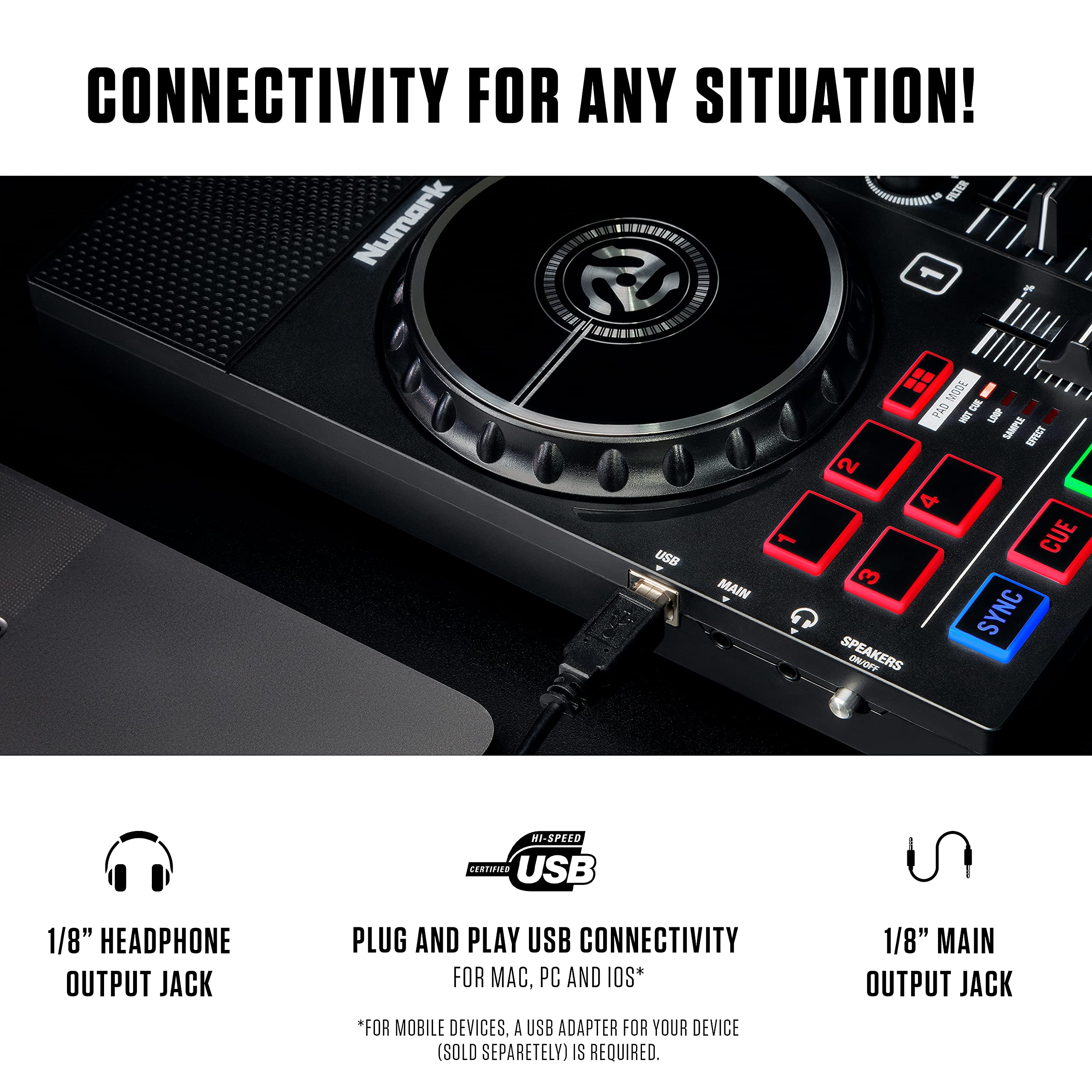 Numark Party Mix Live DJ Controller with HF125 Headphones - Complete DJ Set with Lights, Speakers, Mixer for Adults & Kids | Perfect for Home Parties, Birthday Events & Music Practice