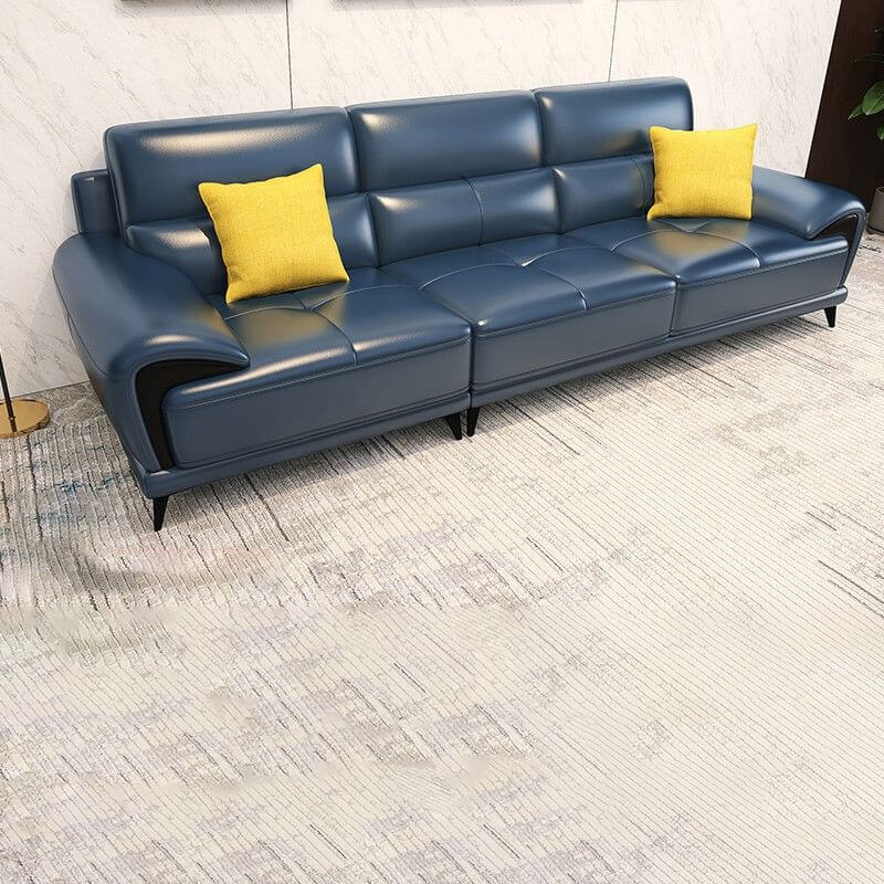 Mid Century Modern Modular Sofa with Leather Cushions - 3-Piece Sectional Sofa Set for Living Room, Lounge & Entertainment Spaces - Comfortable Contemporary Furniture for Home Decor