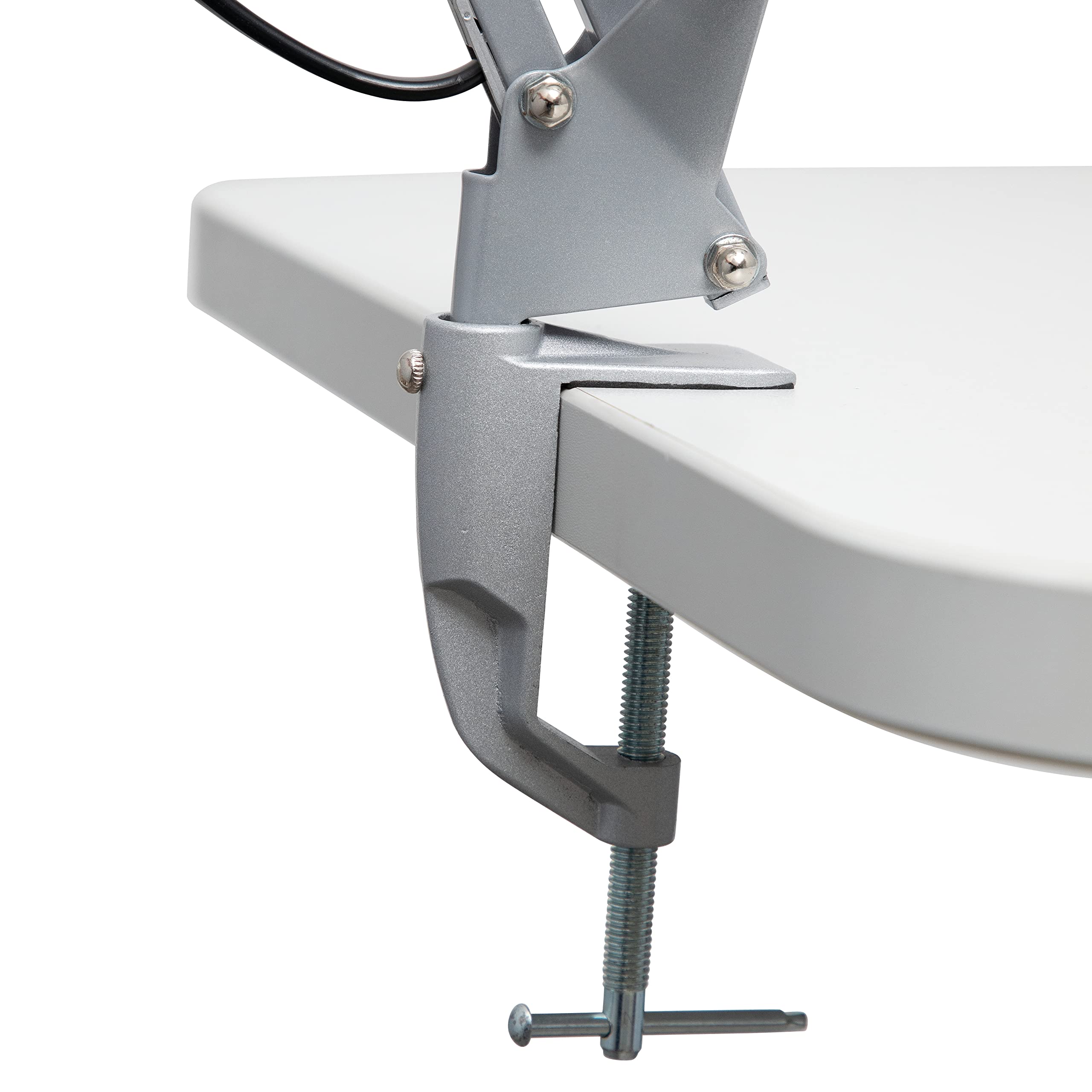 MAULstudy Adjustable Metal LED Desk Lamp - Flexible Clamp Light for Office, Study & Workshop | High Quality Eye-Protecting Task Lighting | Silver Modern Desk Lamp Without Bulb | Perfect for Reading, Writing & Detailed Work