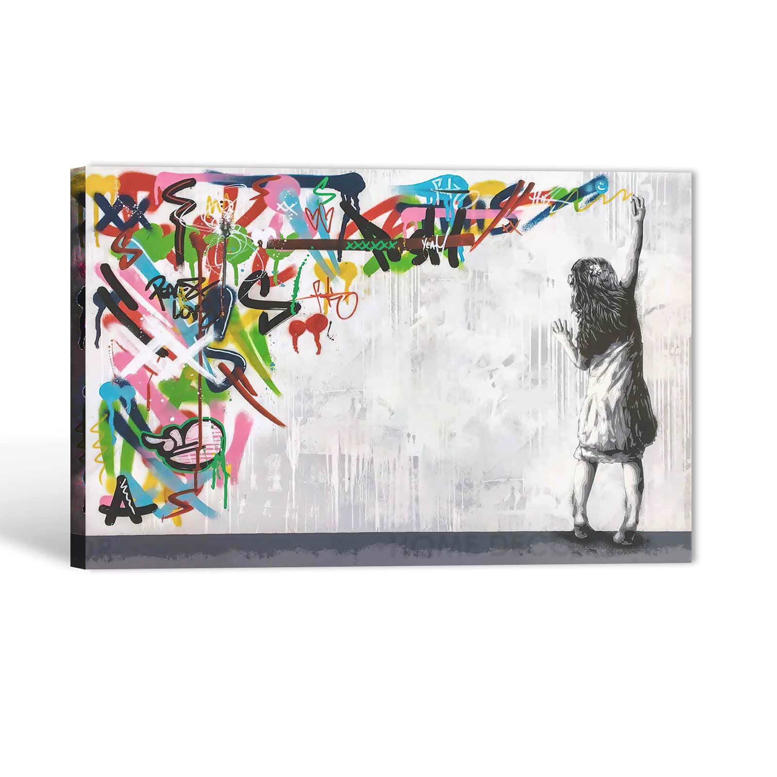 GUTTATY Graffiti Canvas Wall Art - Modern Street Art Painting for Girls Bedroom Decor (12x18 Inches) - Perfect for Teen Room, Urban Home & Office Wall Decoration