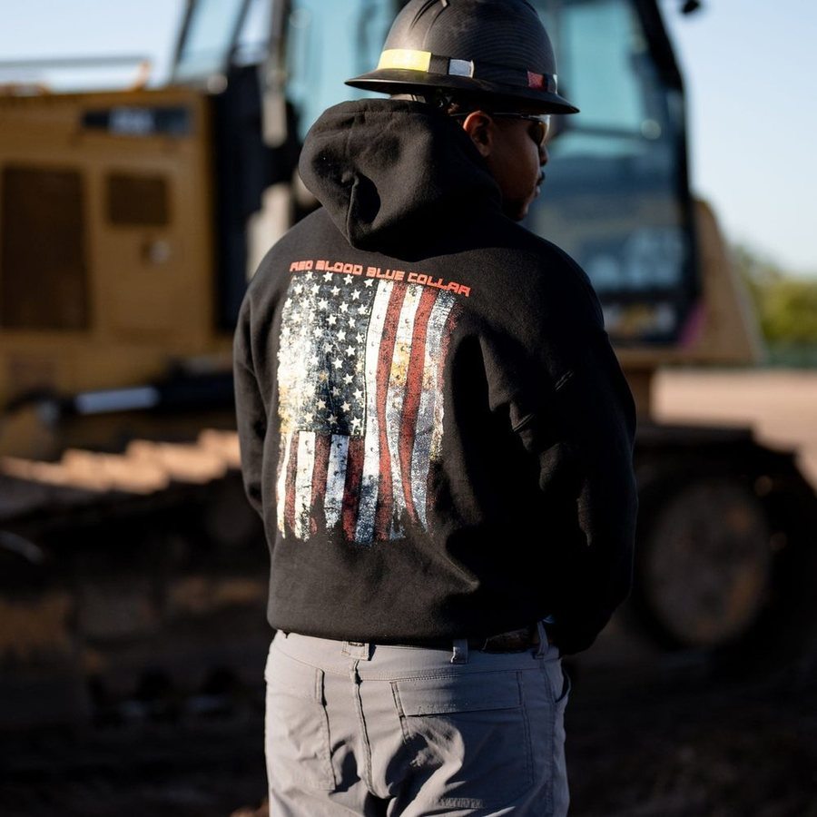 Red Blood Blue Collar® Hoodie - Premium Black Pullover for Men & Women | Comfortable Cotton Blend for Casual Wear, Street Style & Outdoor Activities