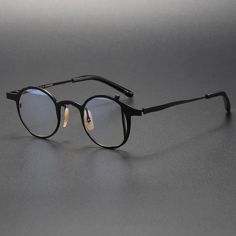 Aror Unisex Full Rim Irregular Round Titanium Eyeglasses Frame 49476 - Lightweight & Durable for Work, Reading & Fashion