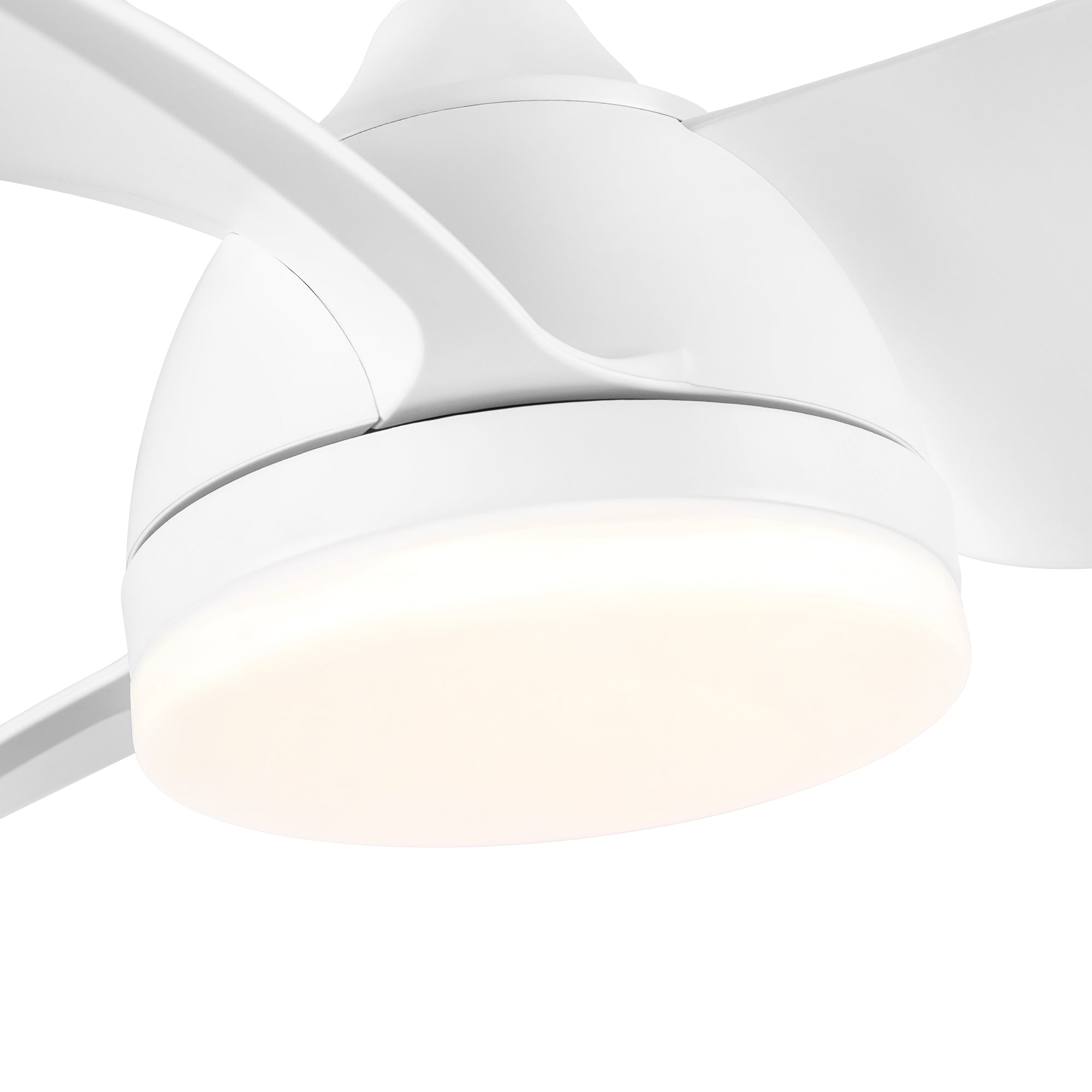 28 Inch Integrated LED Ceiling Fan with White ABS Blades - Energy Efficient Cooling & Lighting for Bedroom, Living Room, and Office Spaces