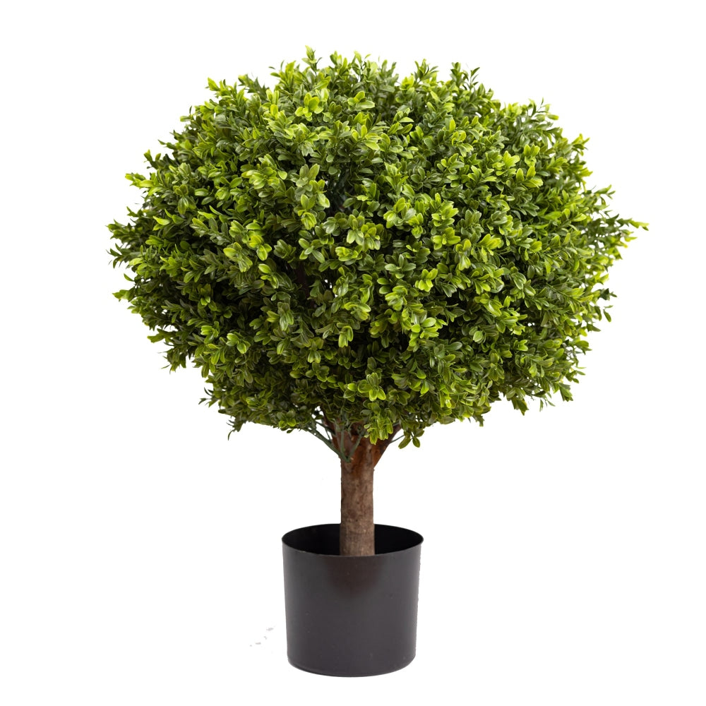 70cm Artificial Boxwood Ball Topiary Tree in Pot - Faux Green Decorative Plant for Home, Office, and Garden Decor