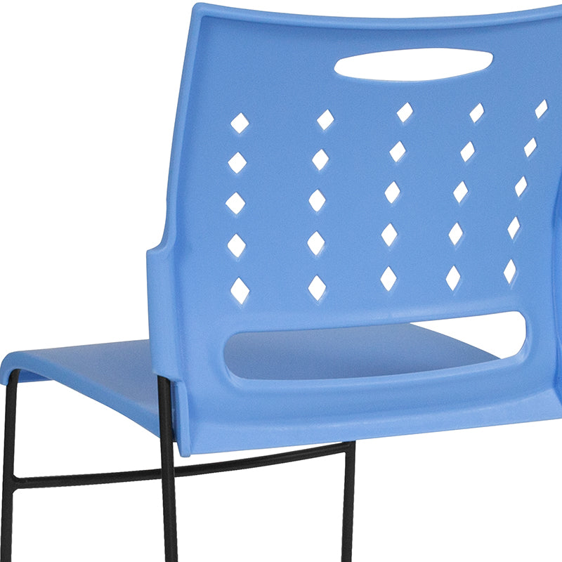 FLASH HERCULES Series 881 lb Capacity Black Sled Base Stackable Chair with Air Vent Back - Heavy Duty Folding Chairs for Events, Banquets, and Conference Rooms