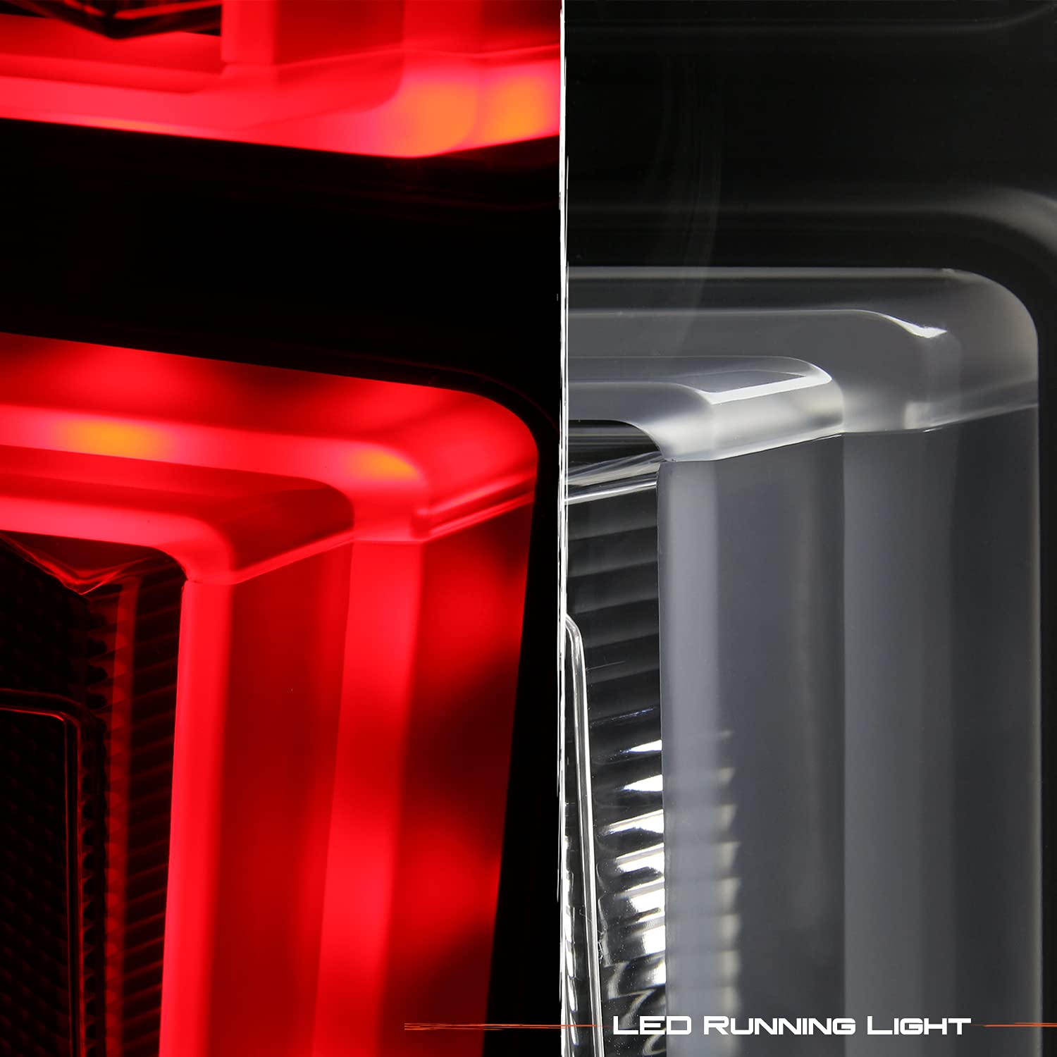 AKKON LED Tail Lights Brake Lights for 2015-2017 Ford F-150 - Black C-Tube Light Bar Pair (Left Driver & Right Passenger) - Upgrade Your Truck's Style & Night Visibility