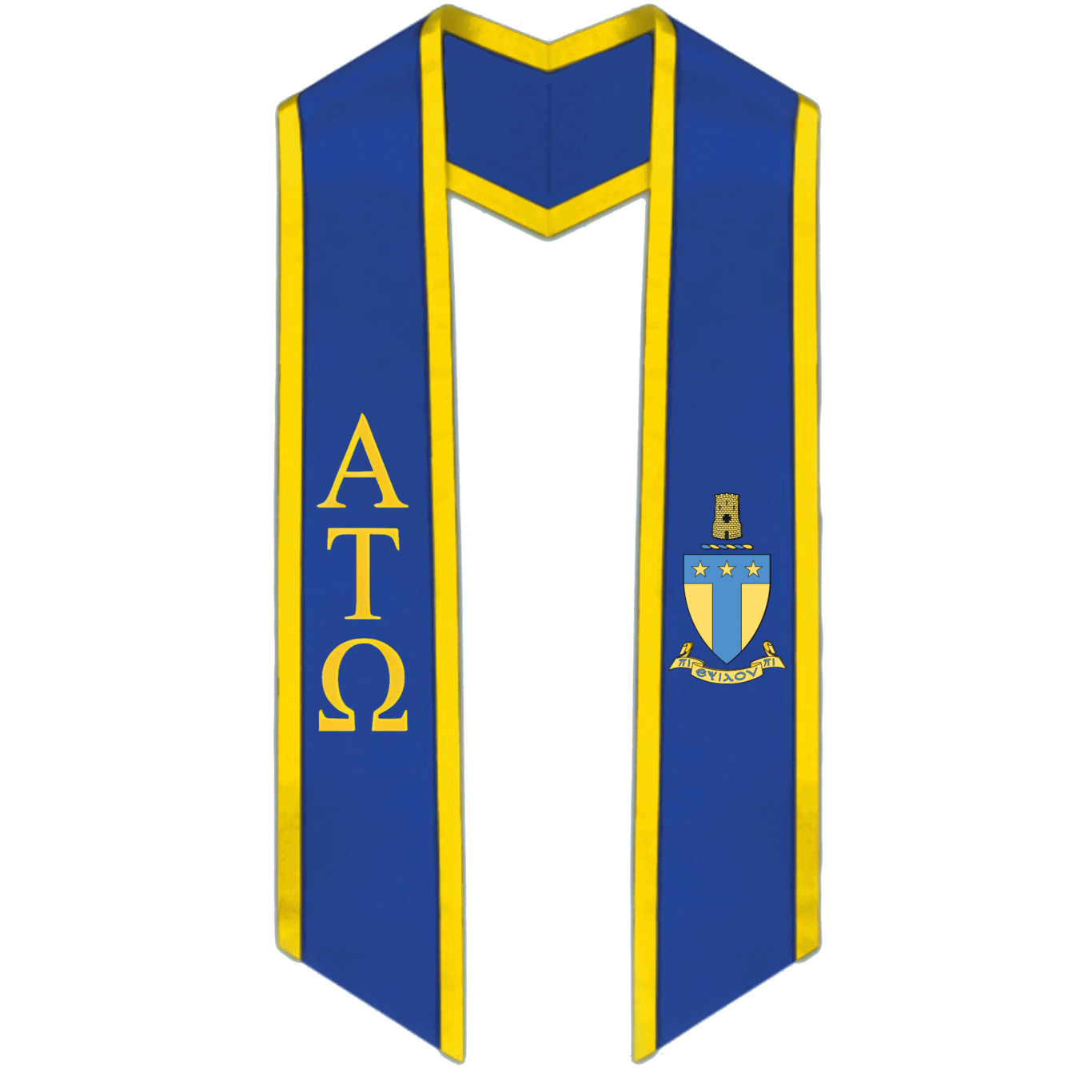 Alpha Tau Omega Graduation Stole - Embroidered Greek Letters & Crest - Perfect for Fraternity Graduation Ceremonies & Alumni Events