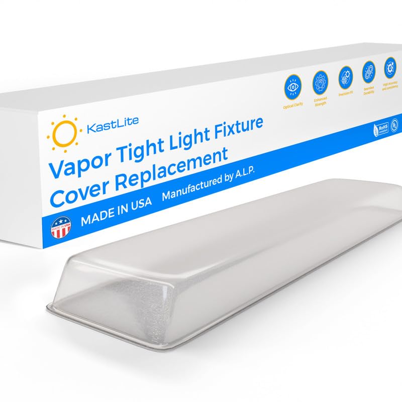 KastLite Vapor Tight Light Fixture Cover Replacement - 2ARS15 ALP Matte Acrylic Lens for Sentry Series & Fluorescent Lights, 6-3/8