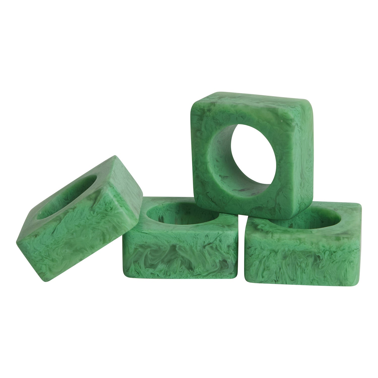 Jara Emerald Green Napkin Rings - Elegant Tableware for Weddings, Dinner Parties & Holiday Decor