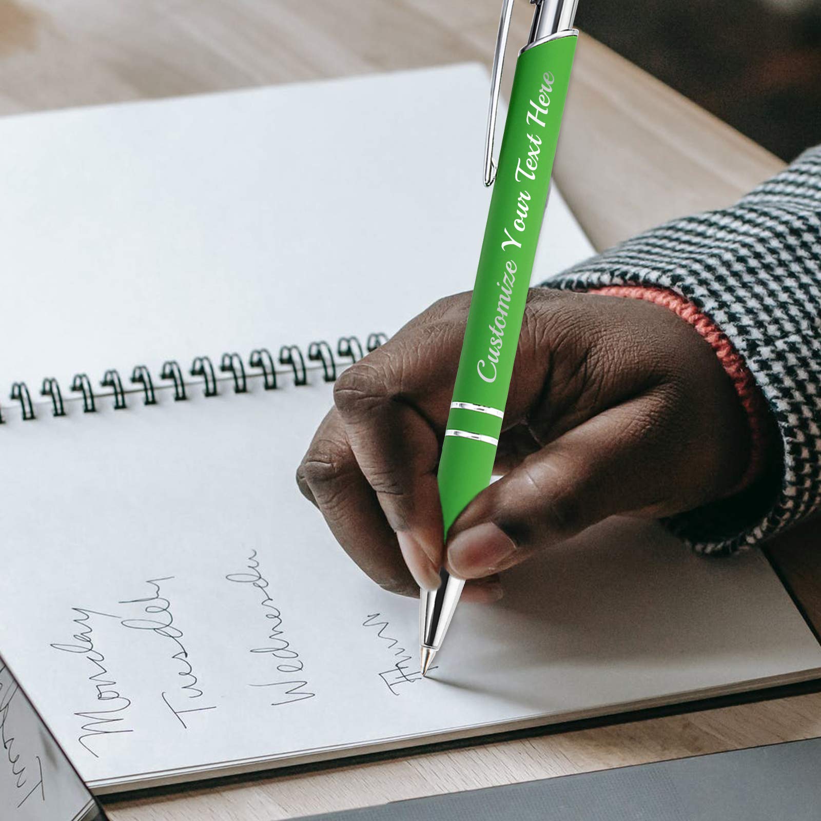 Custom Engraved Ballpoint Pens Bulk 100 Pack - Personalized Stylus Tip Pens with Name/Message - Medium Point Black Ink - Ideal for Office, Birthday & Graduation Gifts for Men & Women - Perfect for Corporate Events, Promotions & Everyday Writing