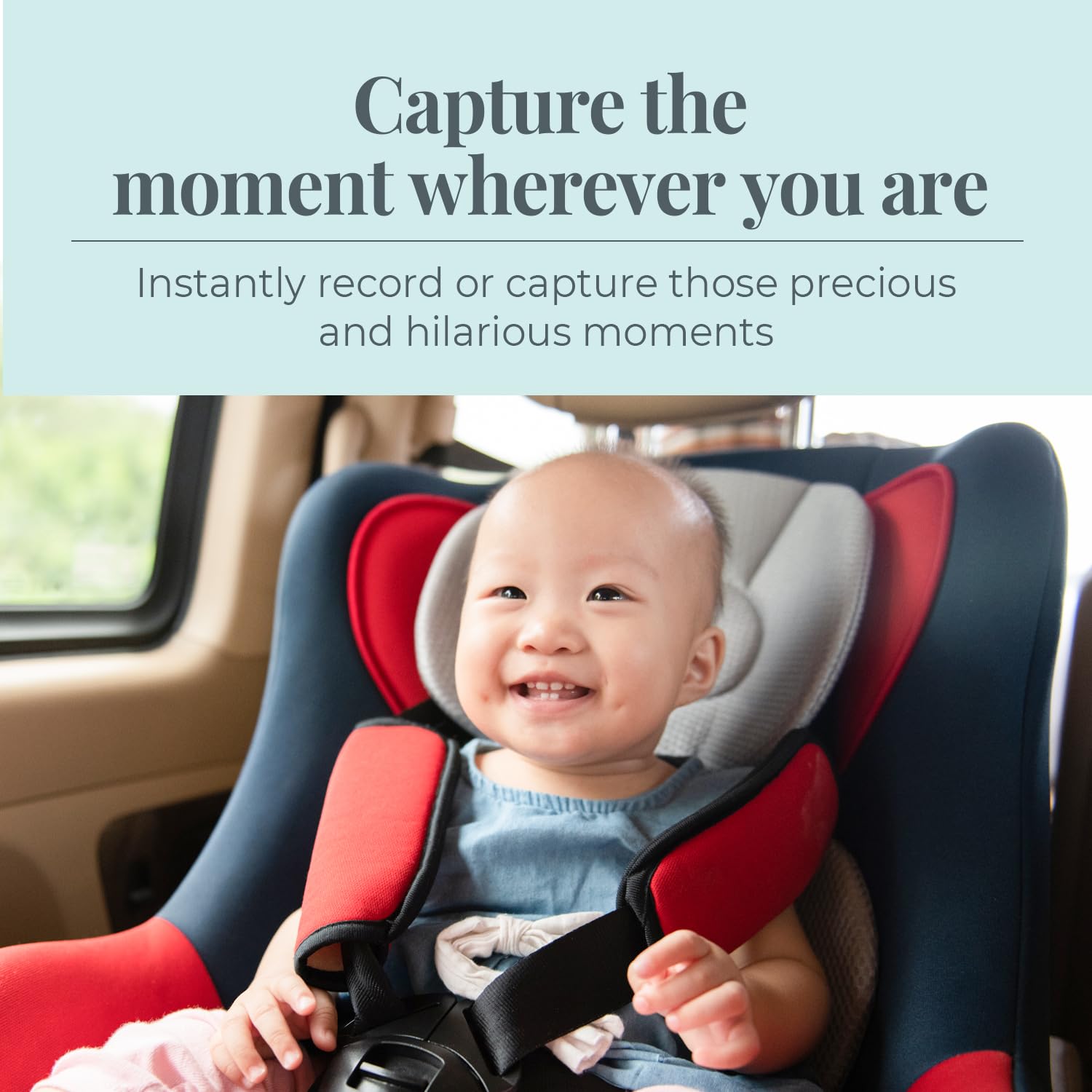 5” Touch Screen Baby Car Monitor for 2 Kids - Rear-Facing Car Seat Camera with Night Vision & Alert System - No WiFi Baby Camera for Travel, Road Trips & Home Use - Black