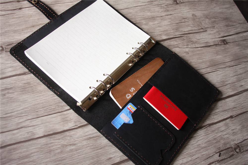 Premium Custom Refillable Black Leather Sketchbook - Handmade Journal for Artists, Writers & Students - Perfect for Drawing, Note Taking & Gift Giving