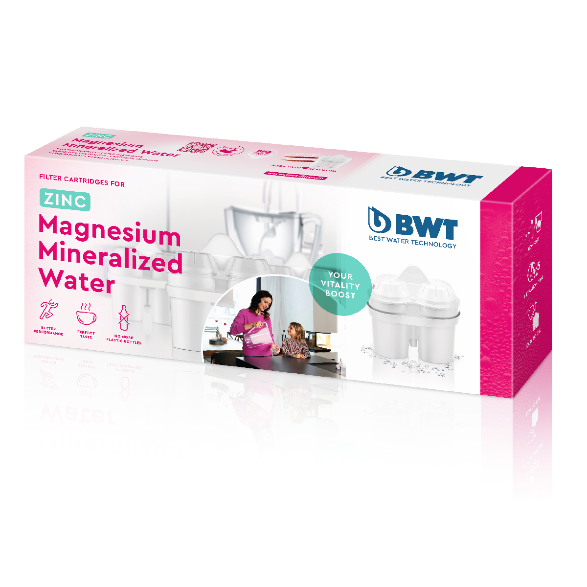 BWT Magnesium Mineralized Water Filter with Zinc - 3 Pack for Clean, Healthy Drinking Water at Home & Office