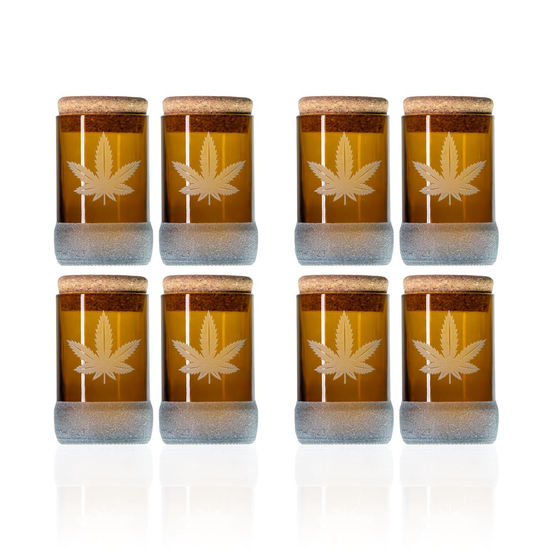Eco-Friendly 3.5 Inch Stash Jars with Cork Stoppers - 4 Pack Set | Perfect for Storing Herbs, Spices, Tea & Small Items | Sustainable Home & Kitchen Organization