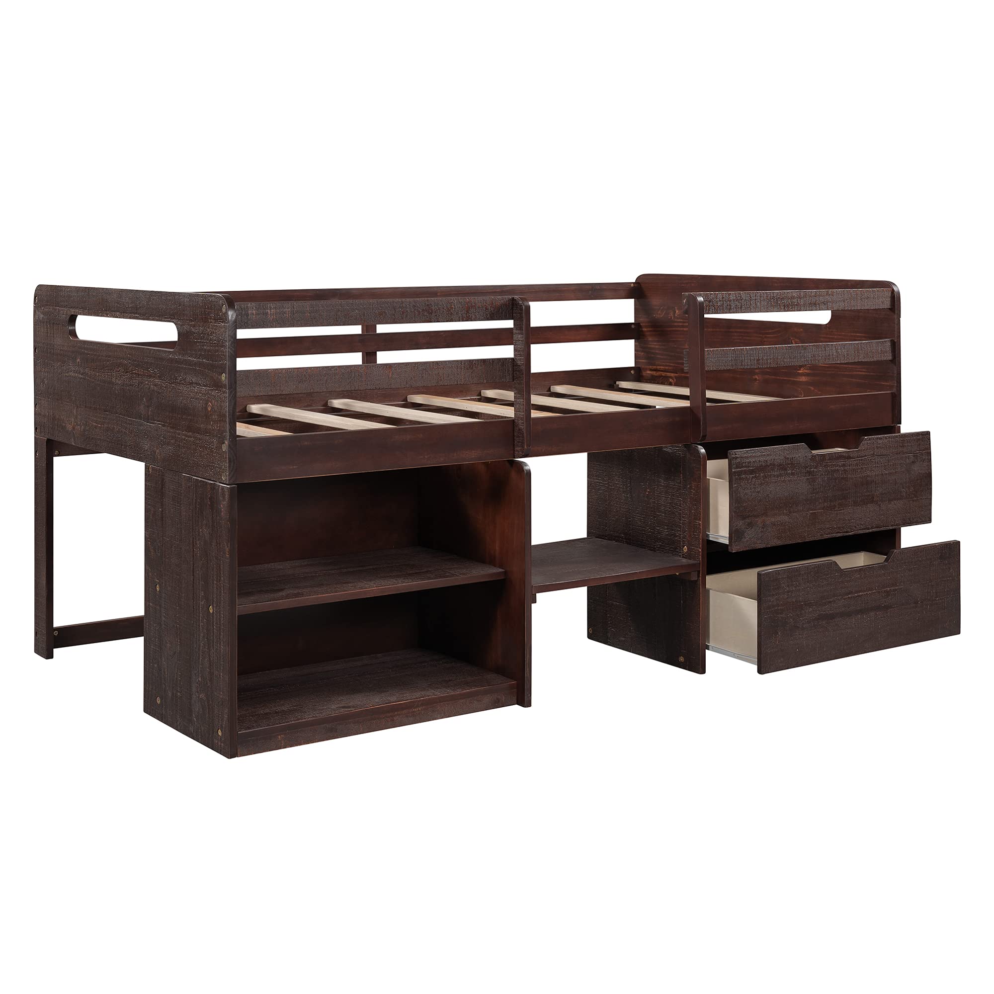 Twin Pine Loft Bed with Storage & Drawers for Kids Teens - Perfect for Bedroom & Dorm
