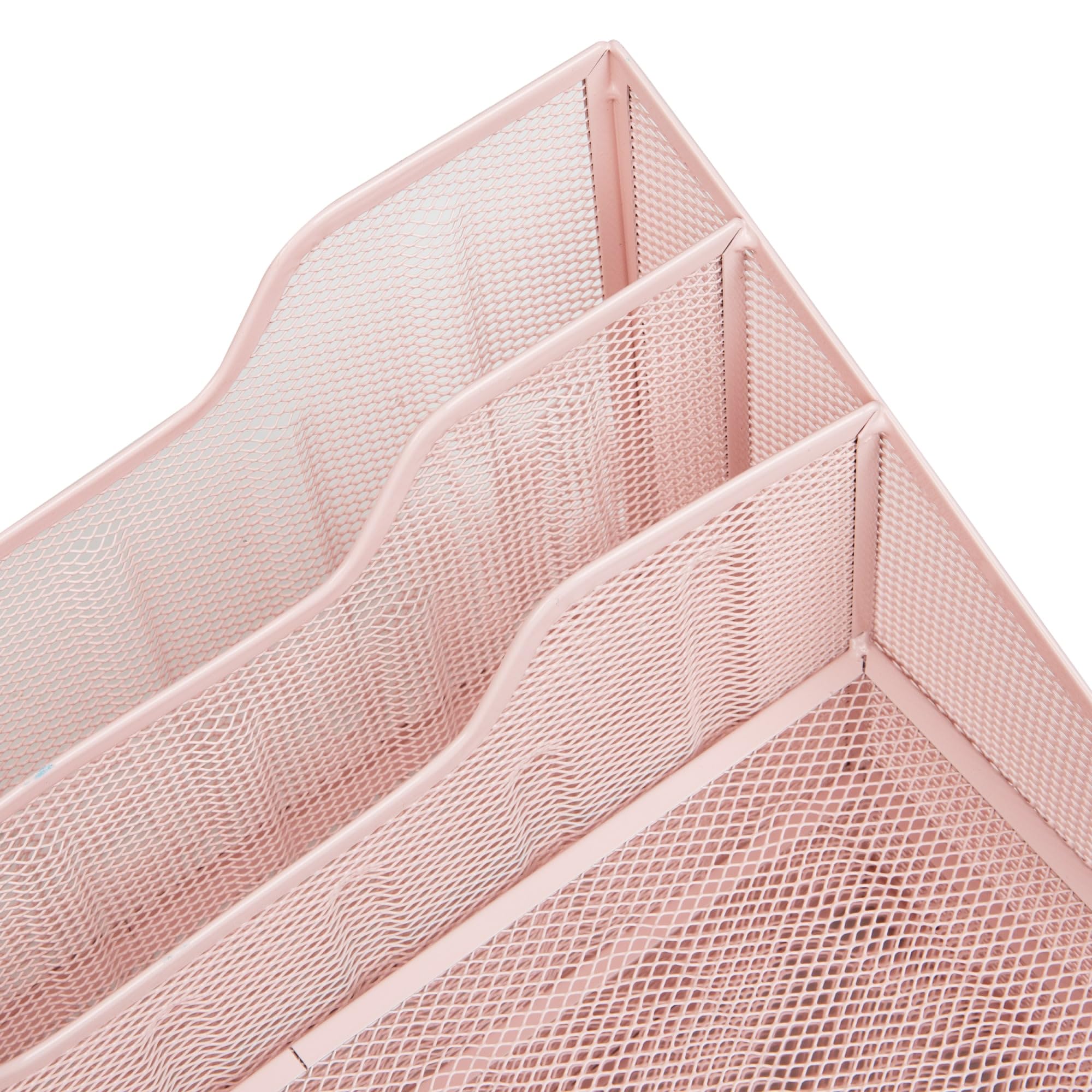 Mind Reader Metal Mesh Desktop Organizer - Vertical File Holder & Paper Trays for Office (12.5