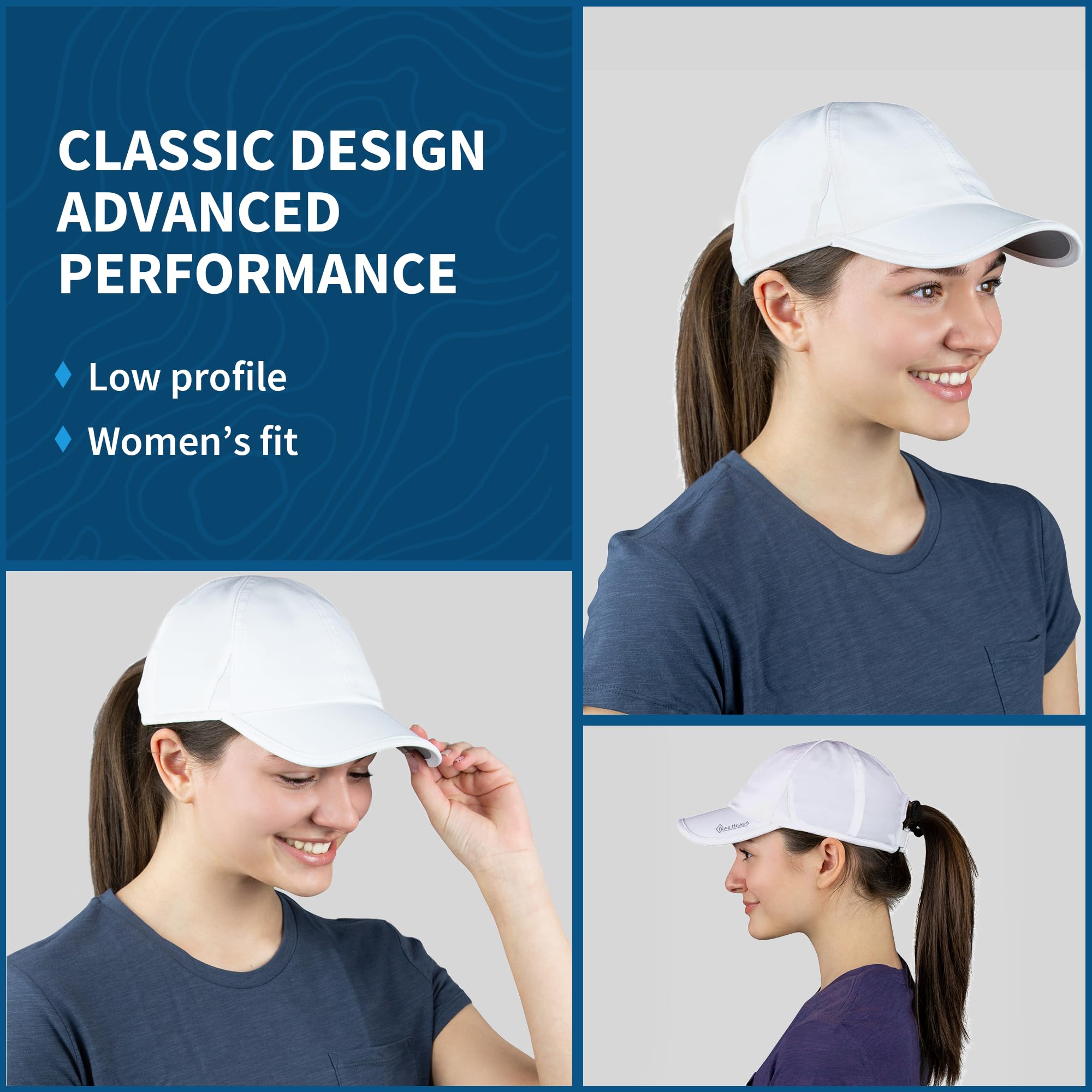 TrailHeads UPF 50+ UV Protection Running Hats for Women - Lightweight Breathable Baseball Cap for Tennis, Golf, Gym & Outdoor Workouts - Perfect for Summer, Hiking, Jogging & Sports Activities