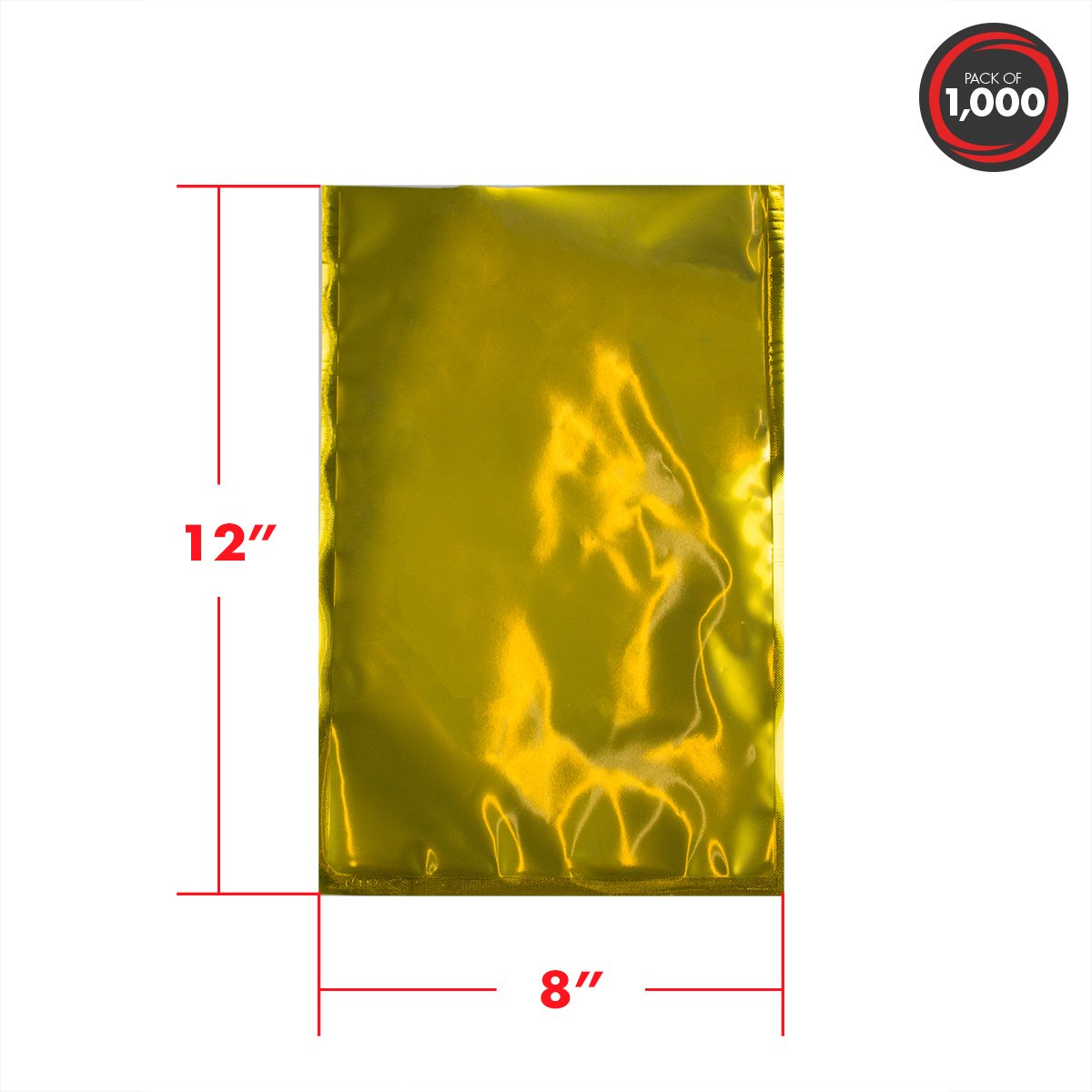 UltraSource Vacuum Sealer Bags - 4 Mil Thick Durable Puncture Resistant Pre-Cut Chamber Pouches with Notch, Clear & Metalized Film (8