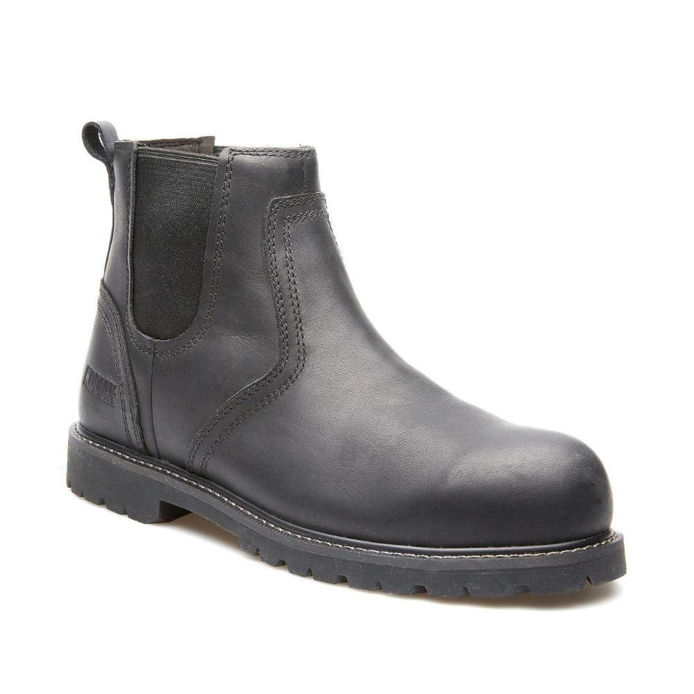 Kodiak McKinney Chelsea Men's 6 Inch Composite Toe Pull-On Work Boots - Black (KD0A4TCYBLK) | Slip Resistant & Comfortable for Construction, Warehouse & Outdoor Work