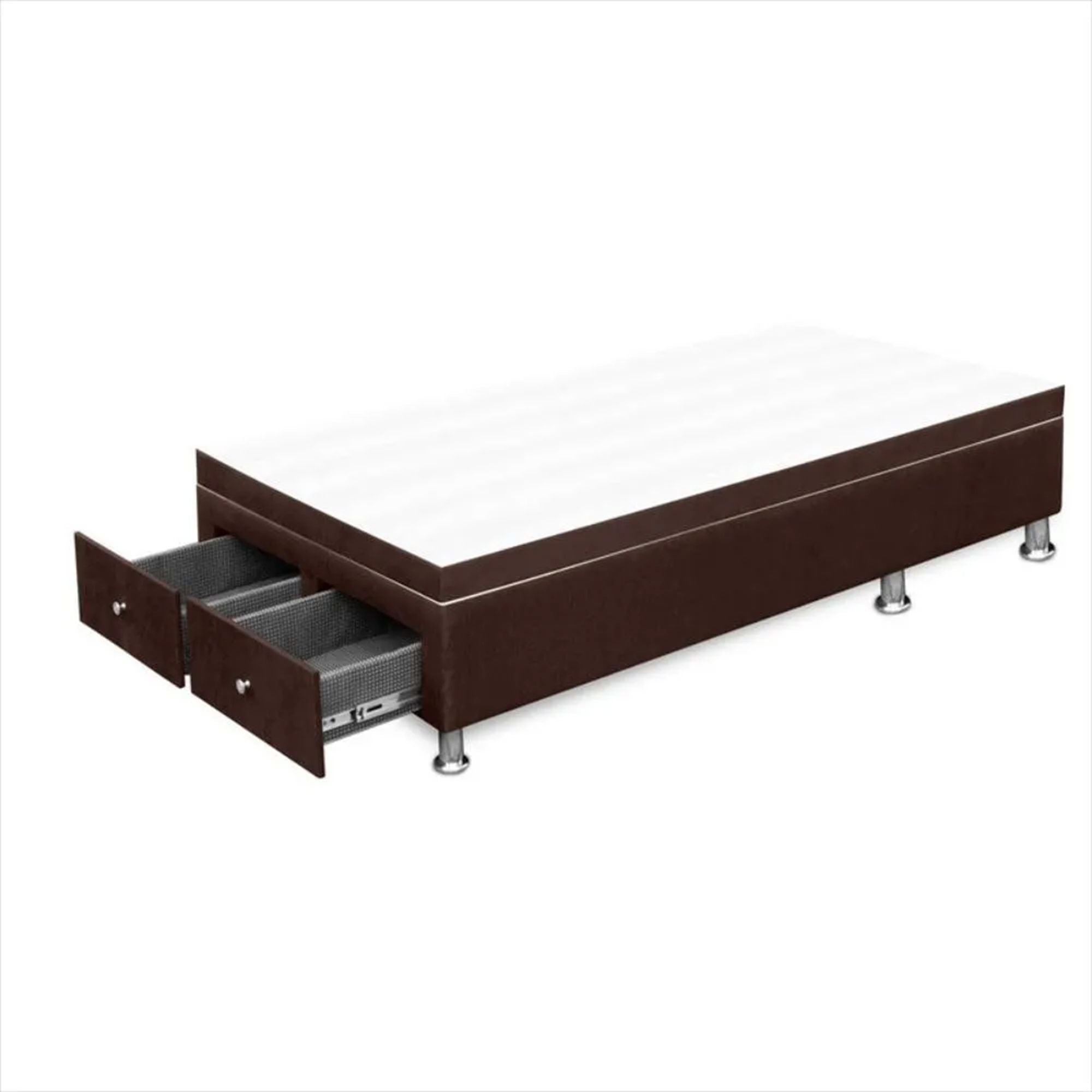 120x43Cm Coffee Trunk Bed with Drawers - Semi Double 120 X 190 Cm Storage Bed for Small Spaces | Perfect for Guest Rooms, Studio Apartments & Dormitories