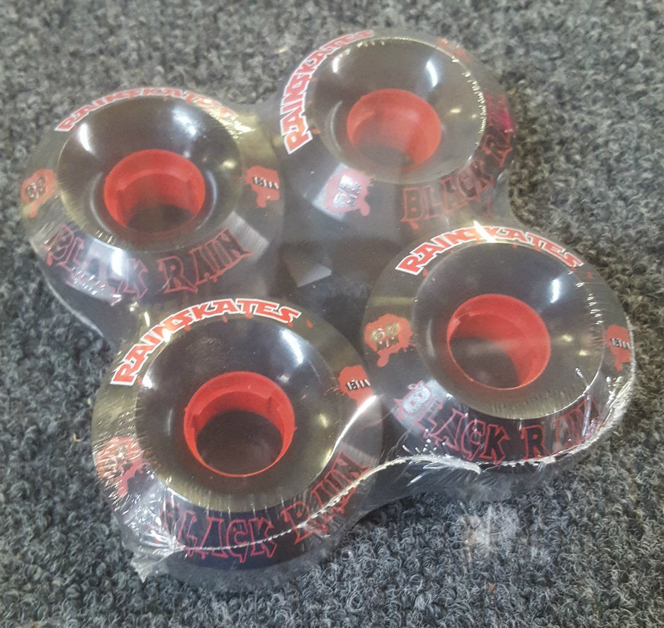 Rainskates 60mm 101A Black Rain Wheels - Premium Skateboard Wheels for Rainy Weather & Wet Surface Skating