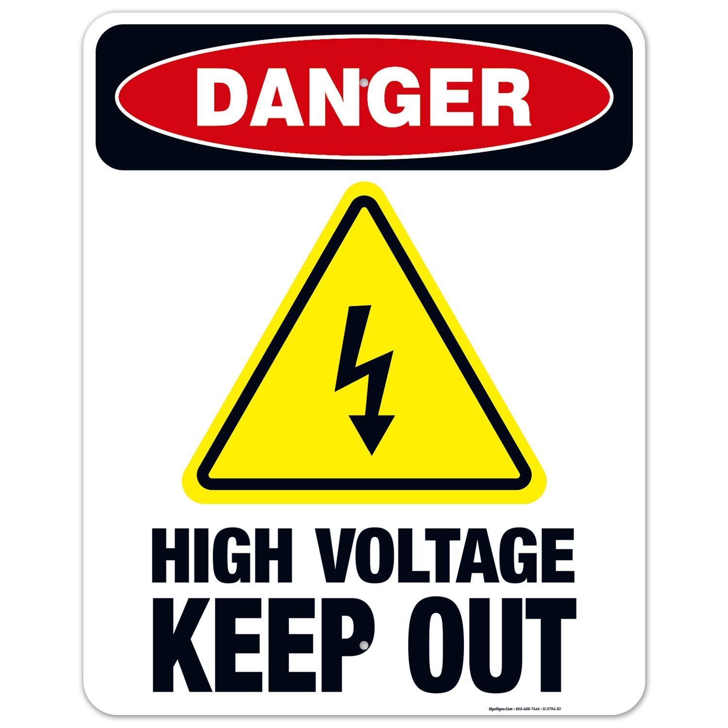 High Voltage Keep Out Sign - OSHA Approved Danger Warning Sign (SI-3794) 24x30 Inches, Rust-Free .063 Aluminum, Fade Resistant for Indoor/Outdoor Use - Made in USA | Ideal for Construction Sites, Power Plants & Hazardous Areas